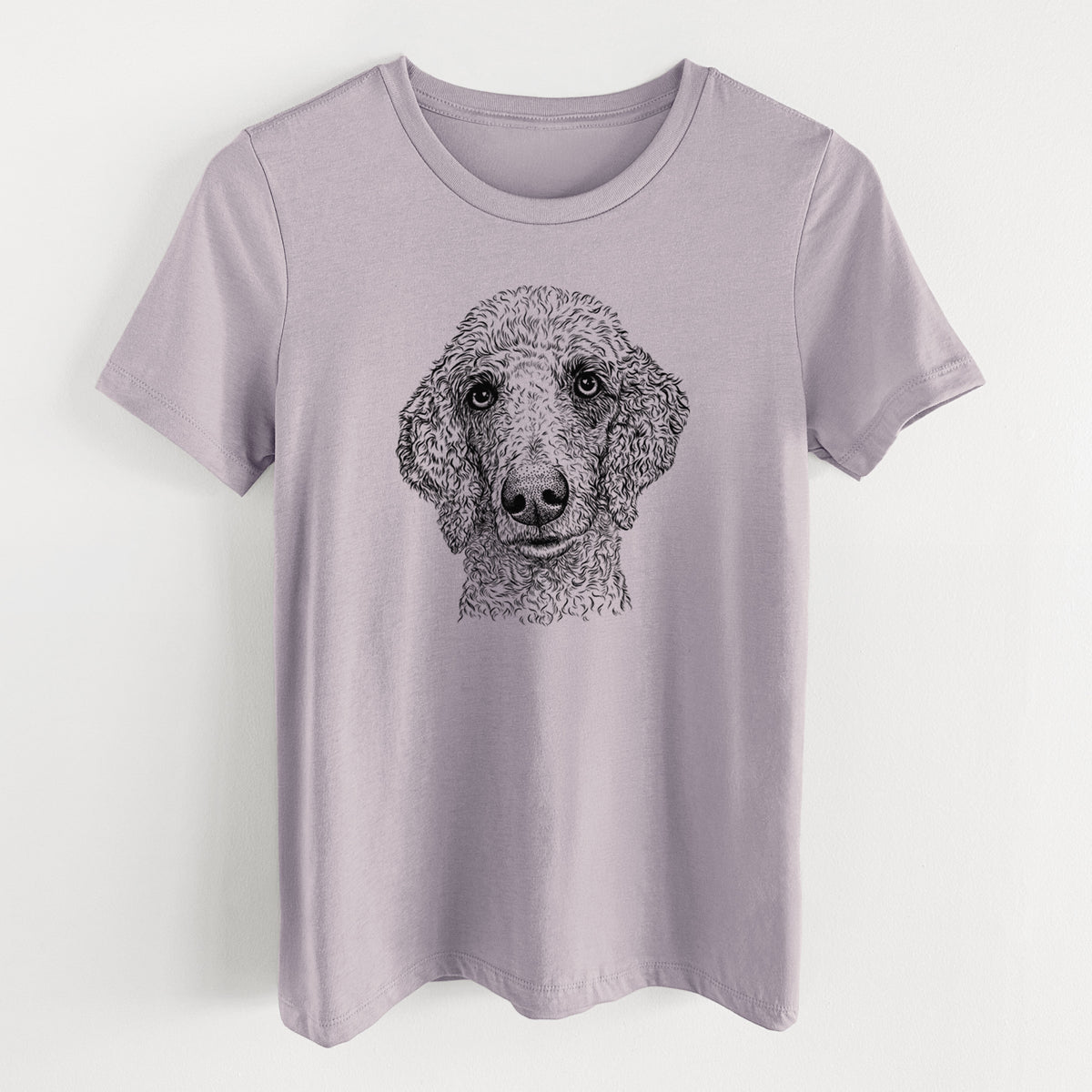 Bare Blossom the Poodle - Women&#39;s Lightweight Relaxed Fit 100% Cotton Crewneck