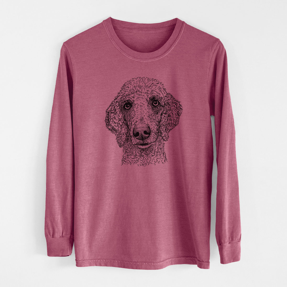 Bare Blossom the Poodle - Men's Heavyweight 100% Cotton Long Sleeve