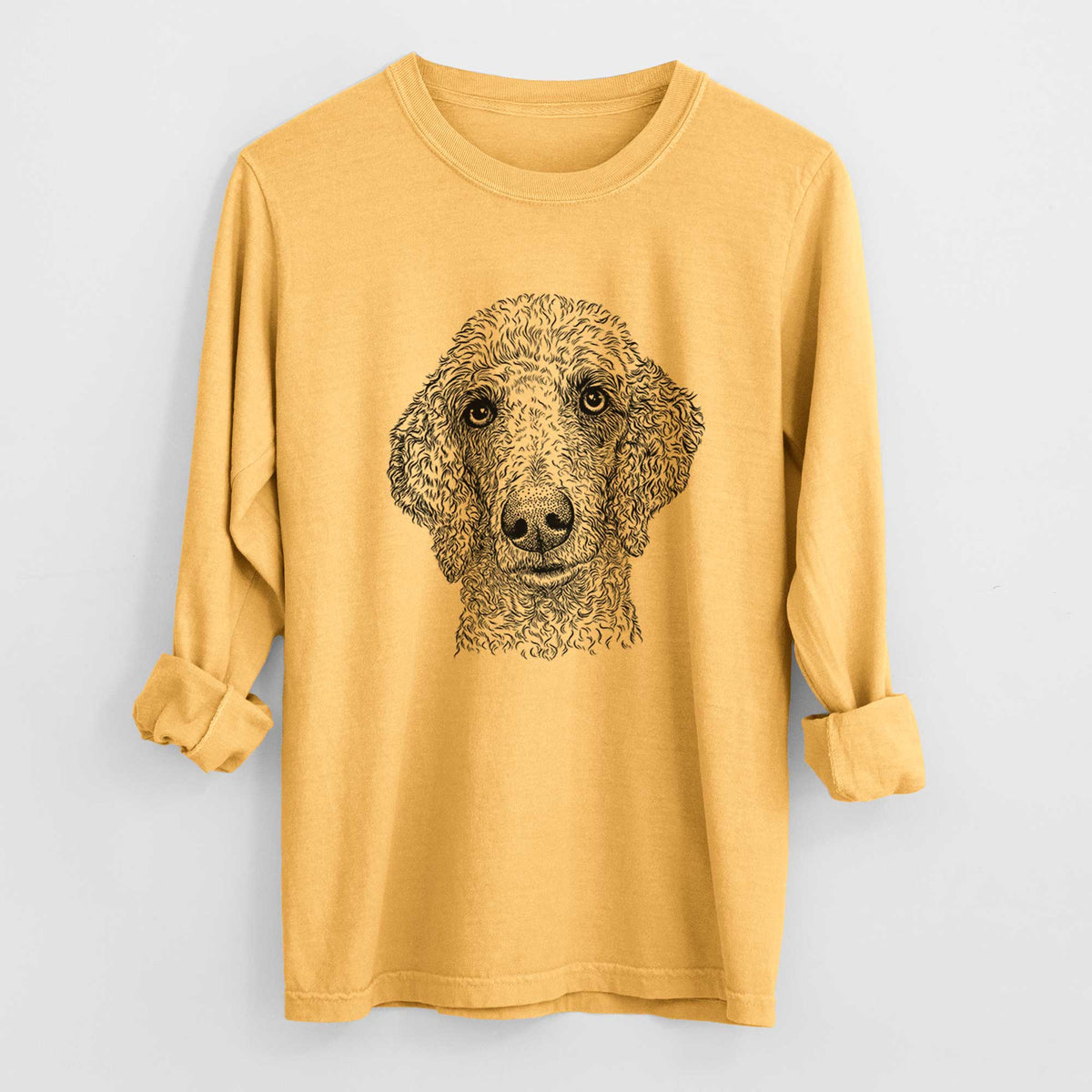Bare Blossom the Poodle - Men's Heavyweight 100% Cotton Long Sleeve
