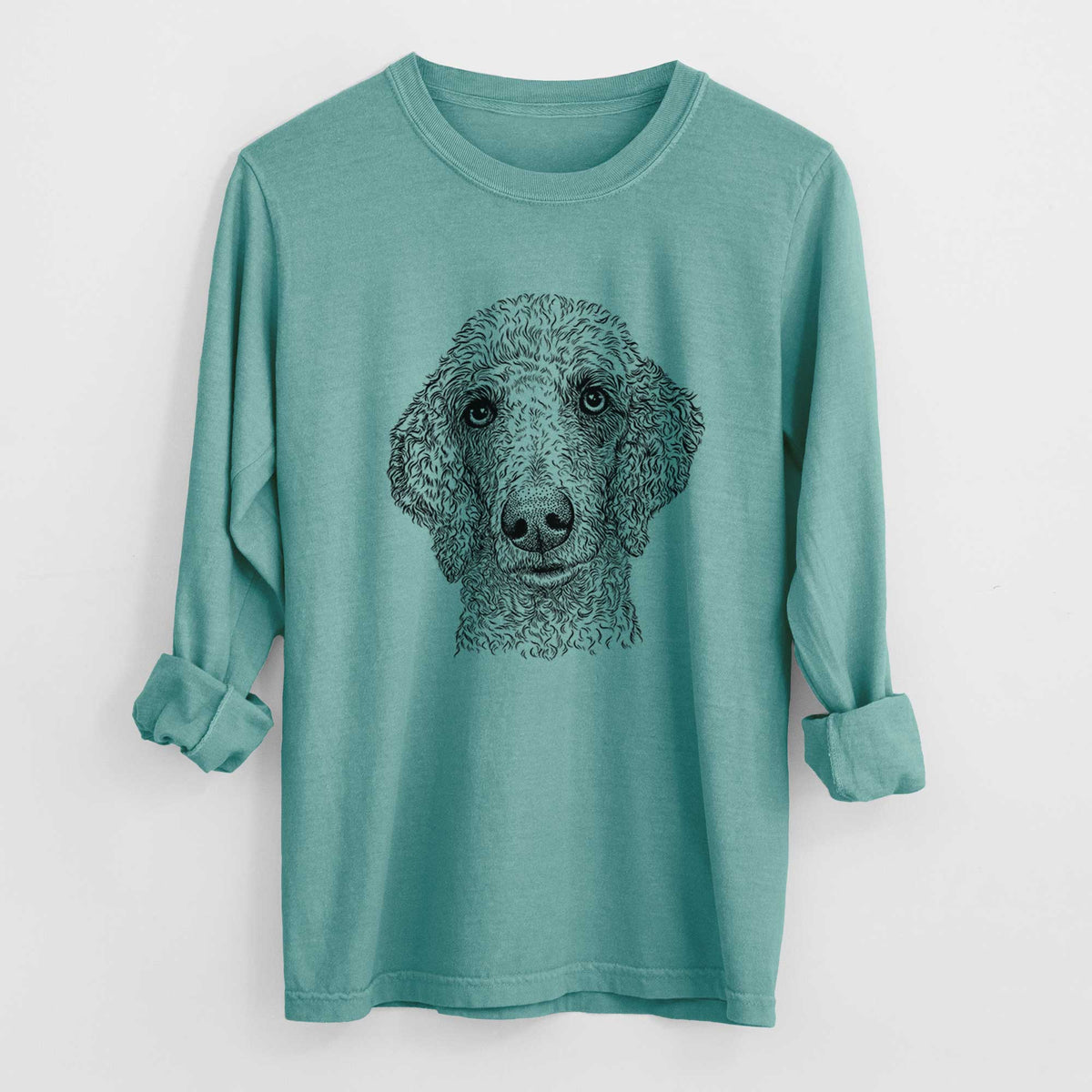 Bare Blossom the Poodle - Men's Heavyweight 100% Cotton Long Sleeve
