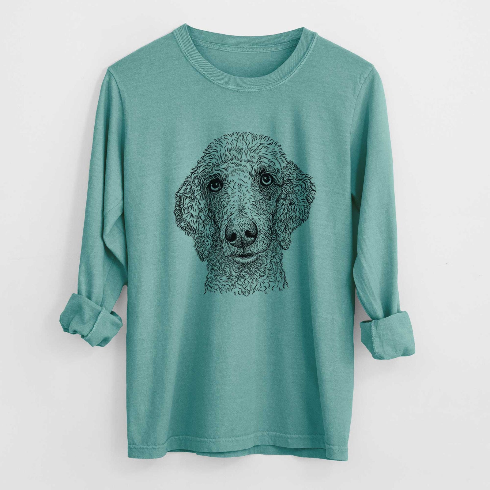 Bare Blossom the Poodle - Men's Heavyweight 100% Cotton Long Sleeve