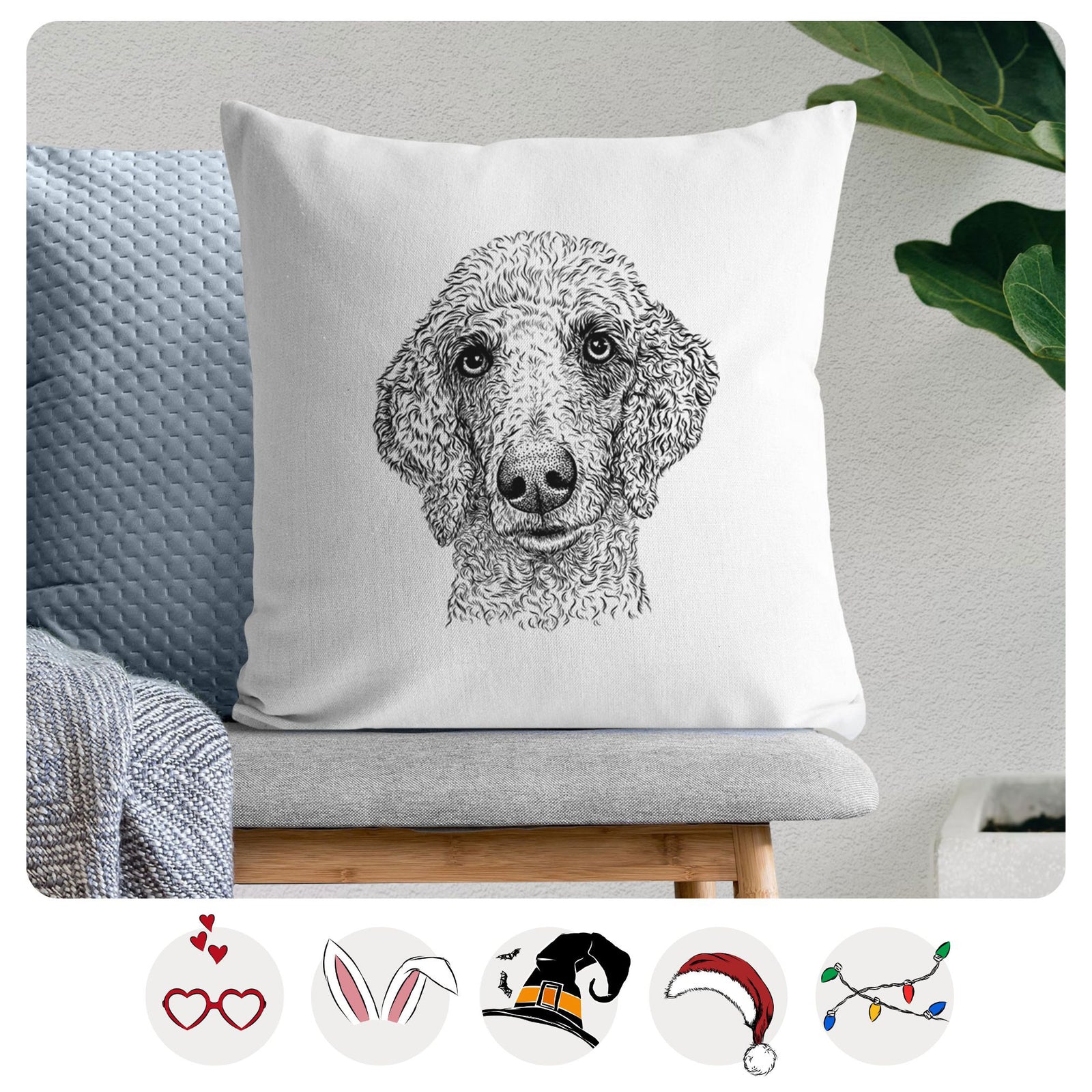 Blossom the Poodle - Throw Pillow Cover