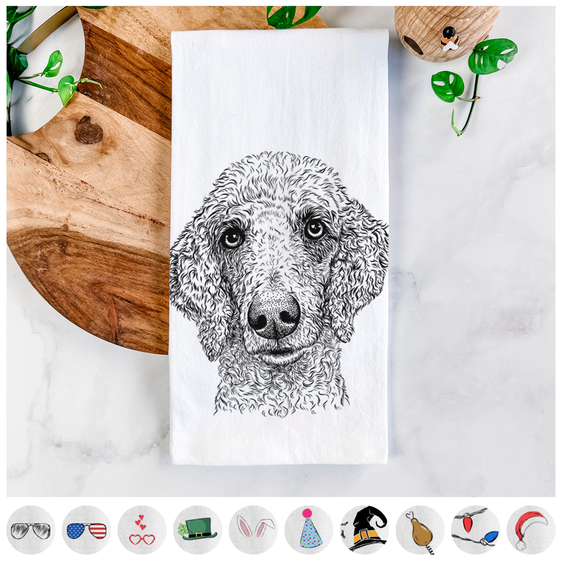 Blossom the Poodle Tea Towel