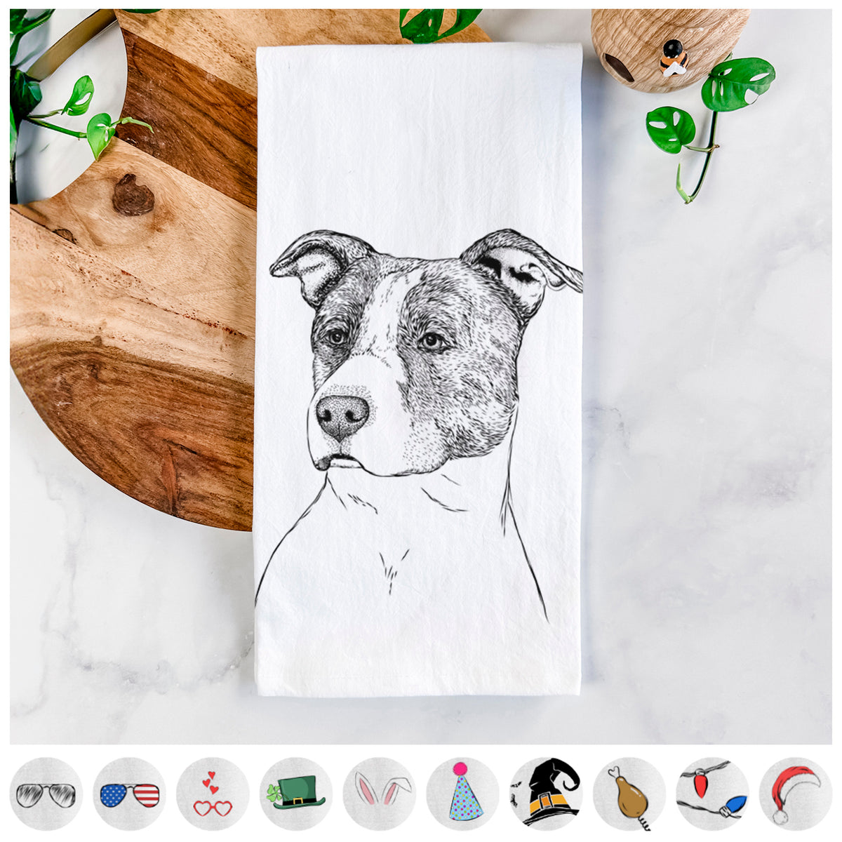 Blu the Pitbull Tea Towel