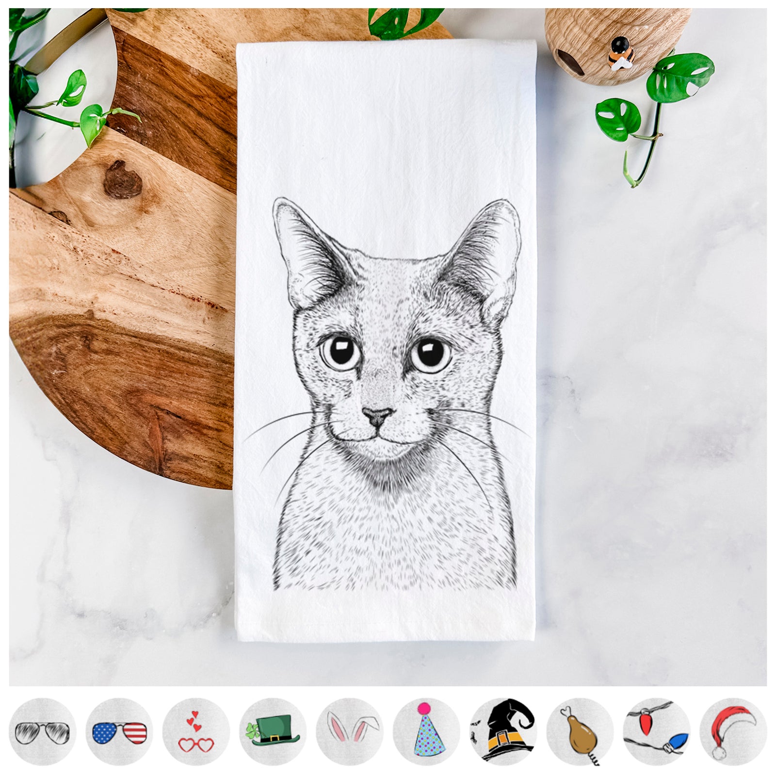 Blue the Russsian Blue Cat Tea Towel