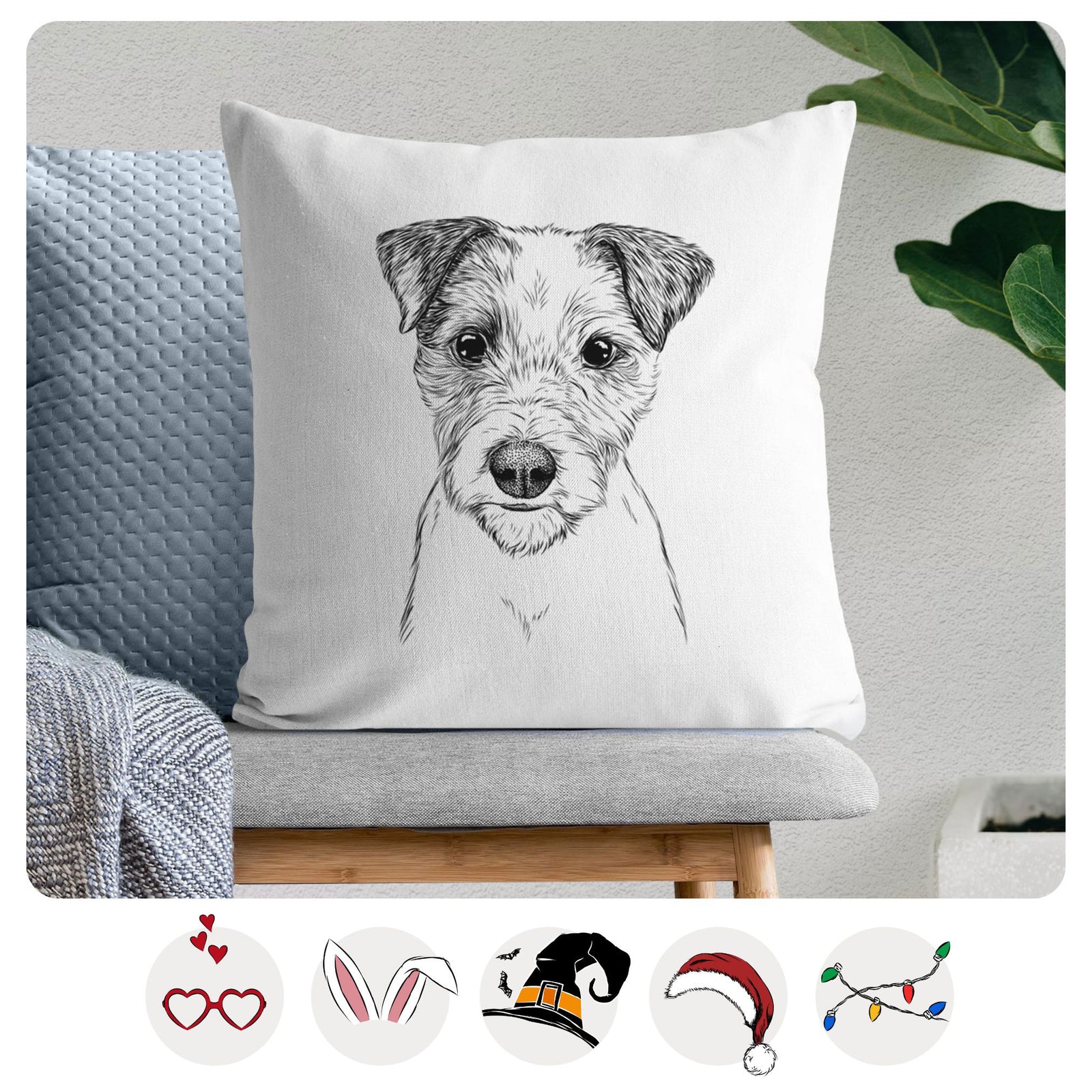 Bogart the Parson Russell Terrier - Throw Pillow Cover