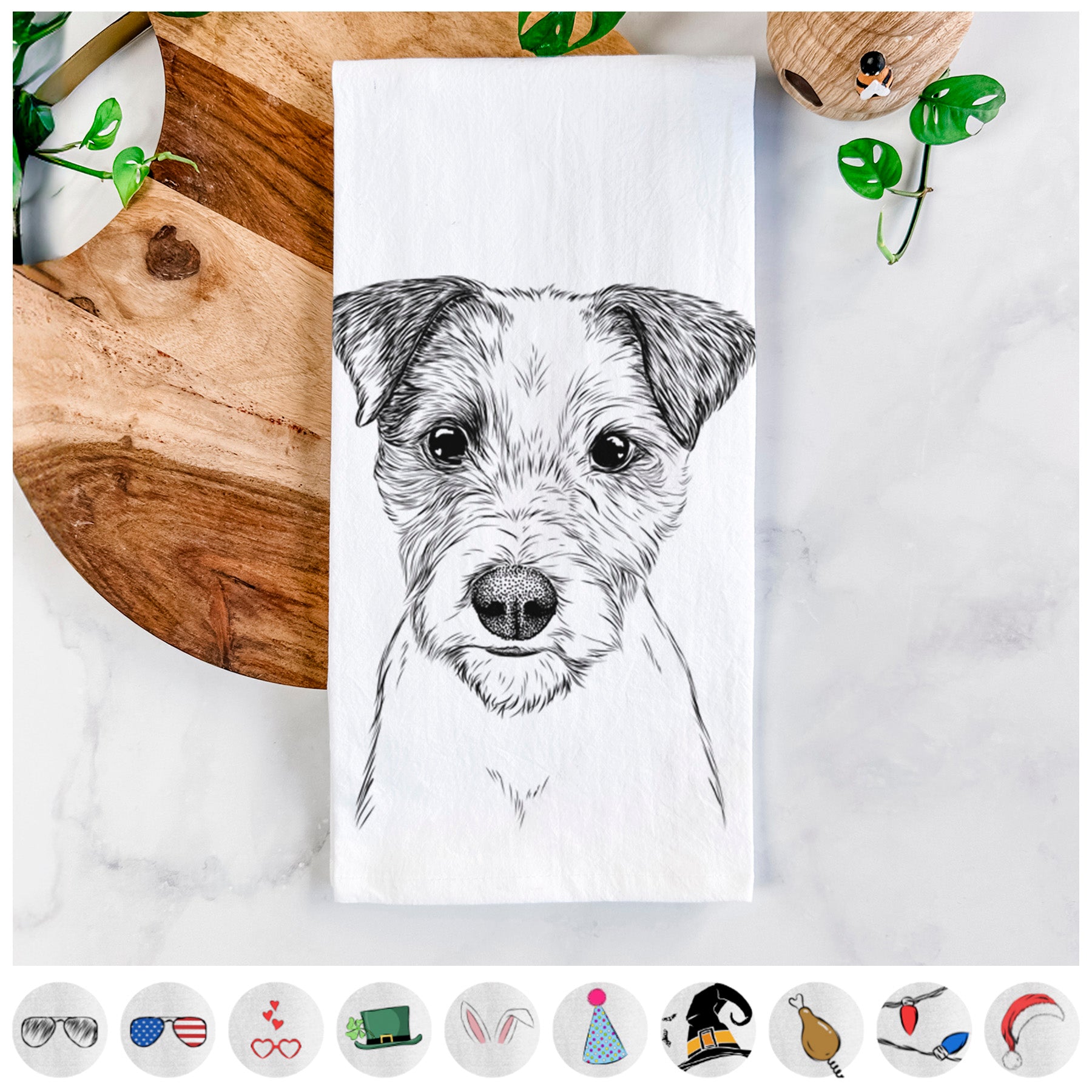 Bogart the Parson Russell Terrier Tea Towel