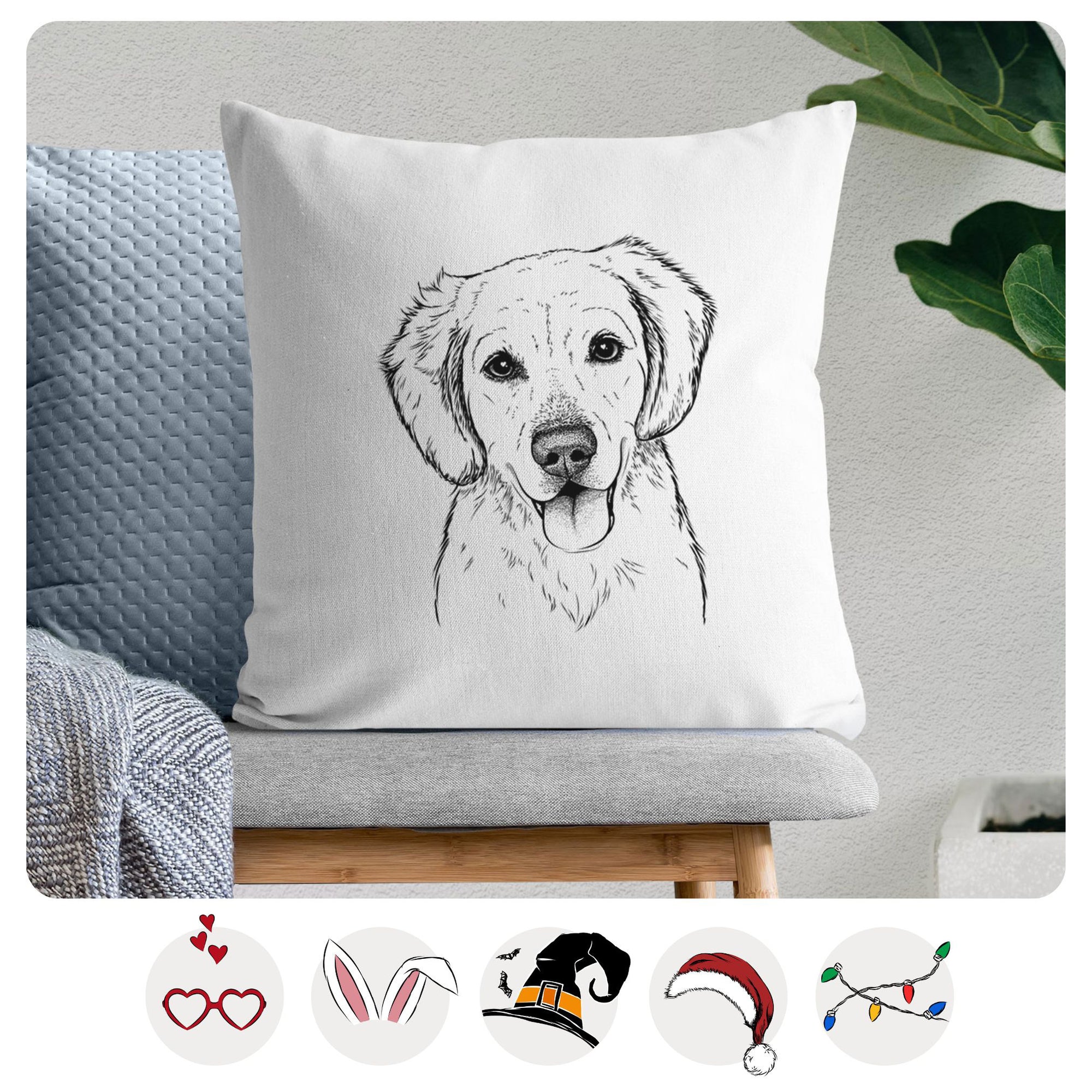 Bojo the Golden Retriever - Throw Pillow Cover