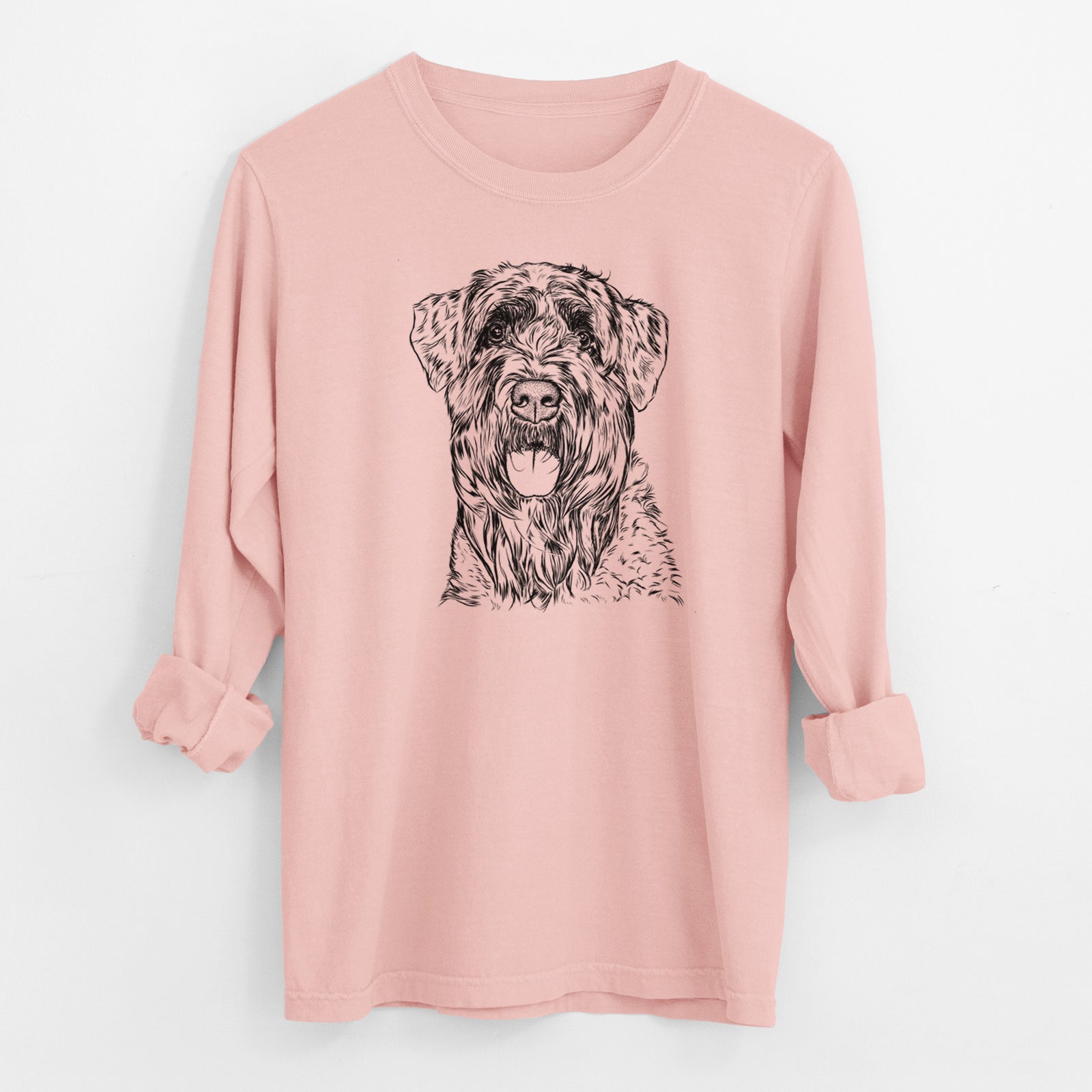 Bare Bonnie the Bouvier Des Flandres - Men's Heavyweight 100% Cotton Long Sleeve