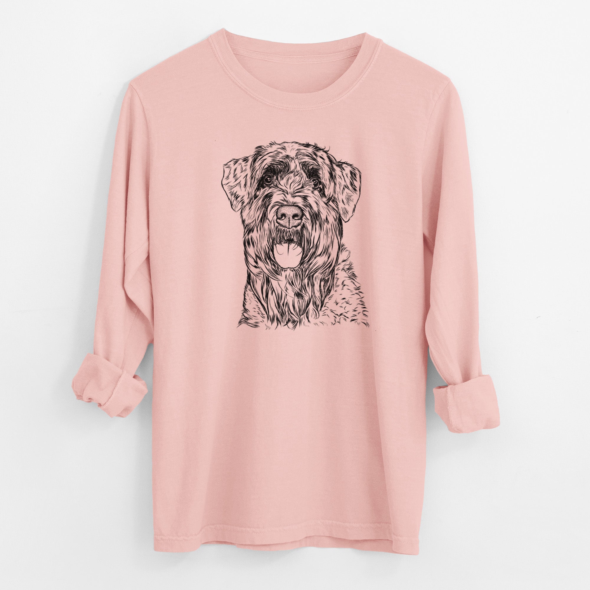 Bare Bonnie the Bouvier Des Flandres - Men's Heavyweight 100% Cotton Long Sleeve