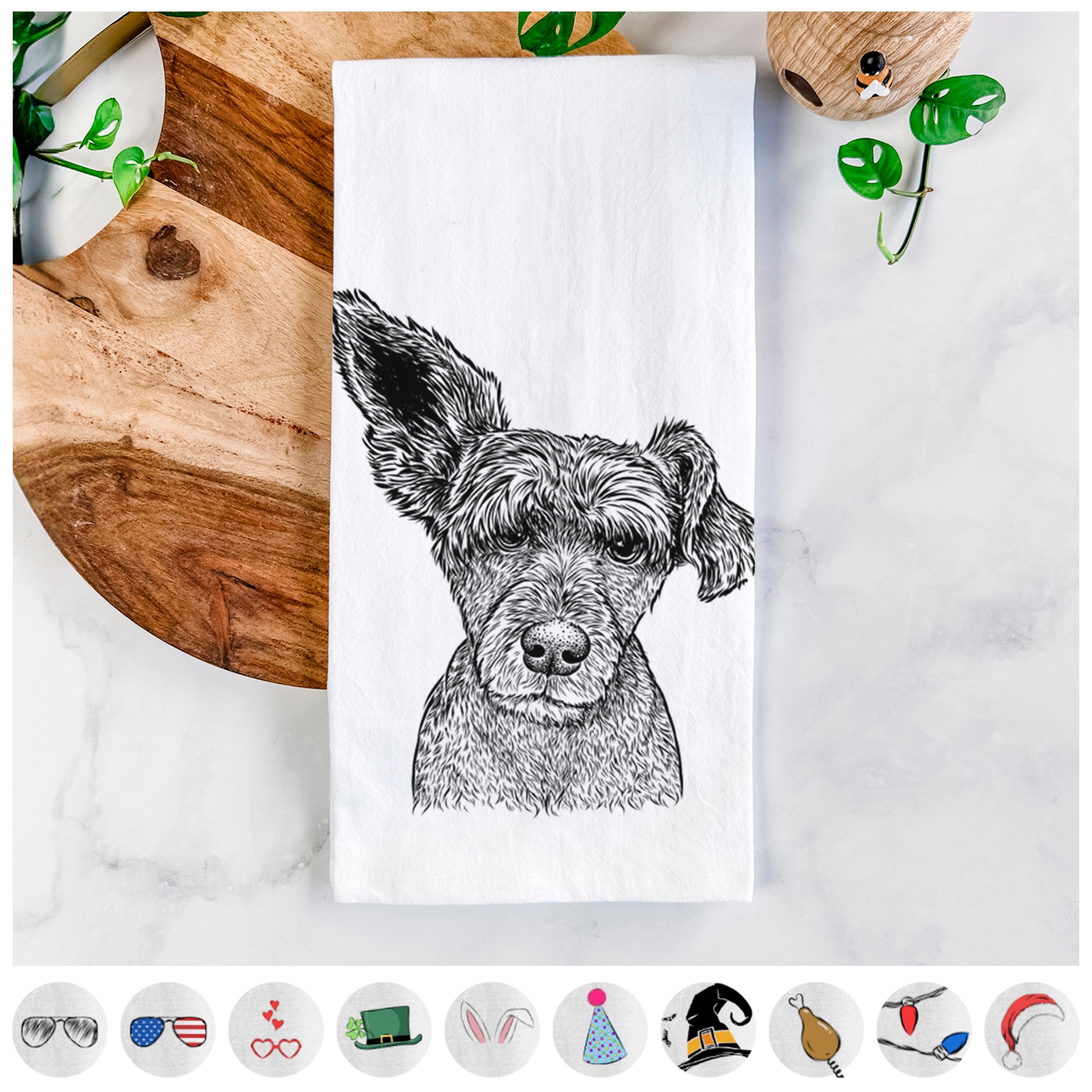 Boodles the Schnauzer Mix Tea Towel