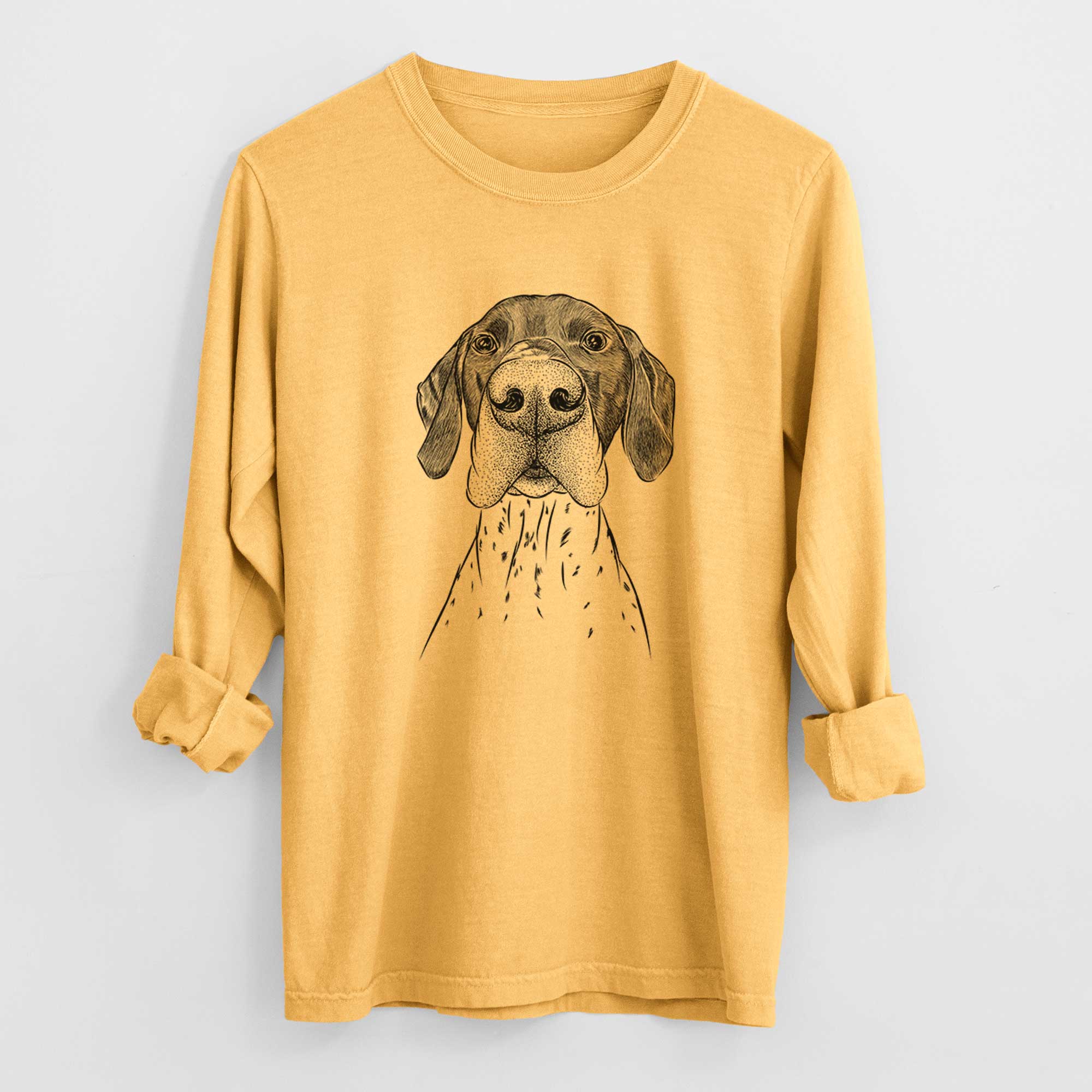 Bare Booze the German Shorthaired Pointer - Men's Heavyweight 100% Cotton Long Sleeve