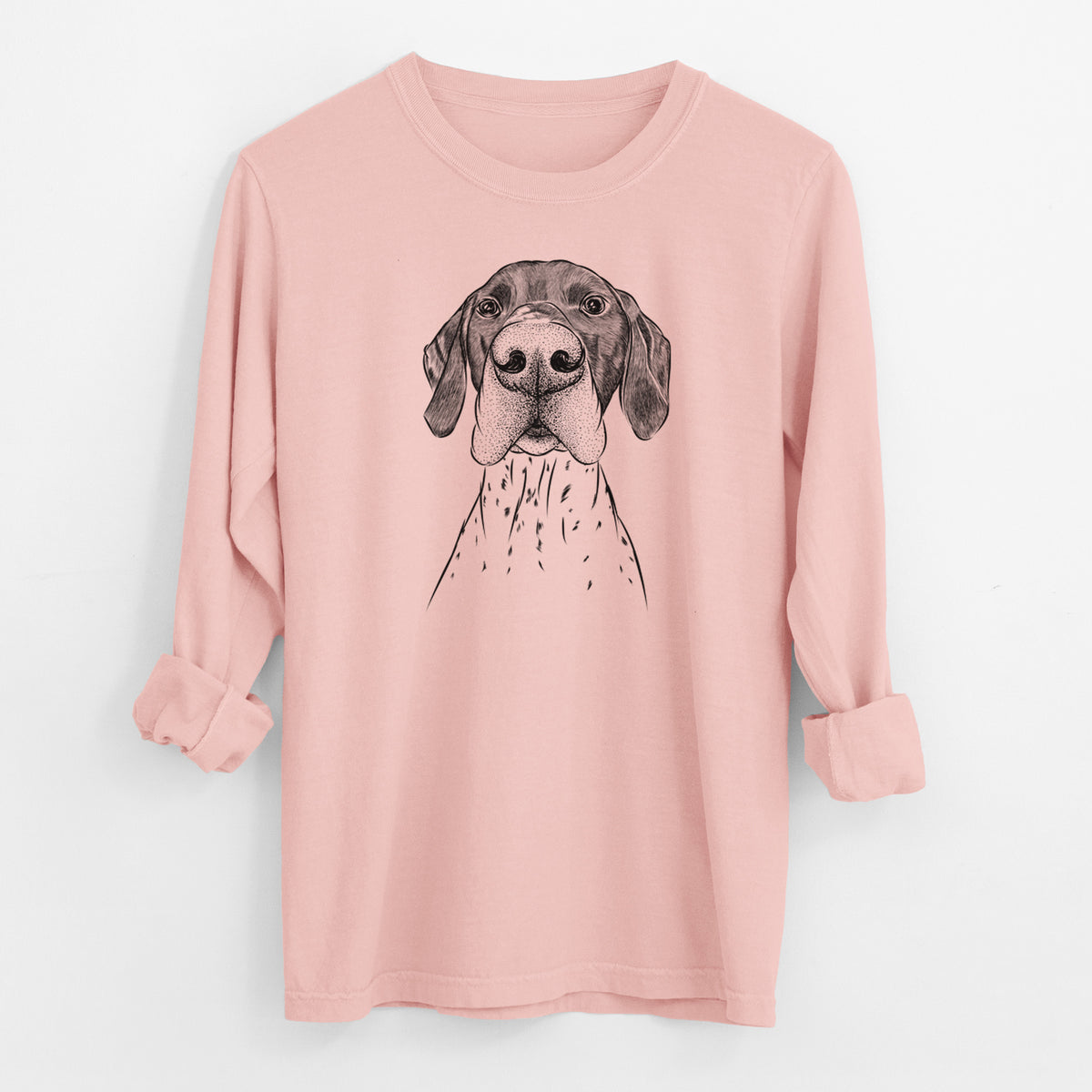 Bare Booze the German Shorthaired Pointer - Men's Heavyweight 100% Cotton Long Sleeve