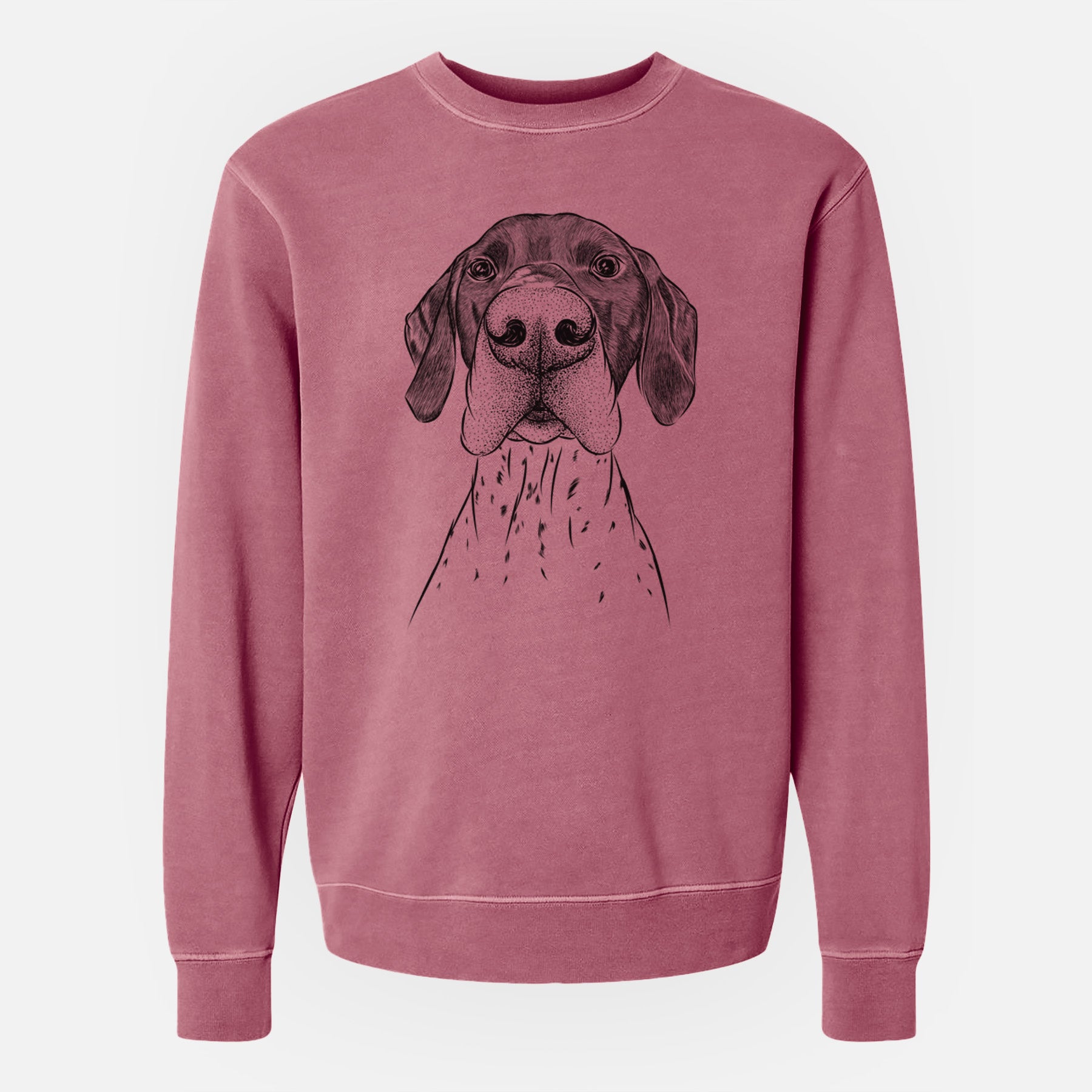 Bare Booze the German Shorthaired Pointer - Unisex Pigment Dyed Crew Sweatshirt