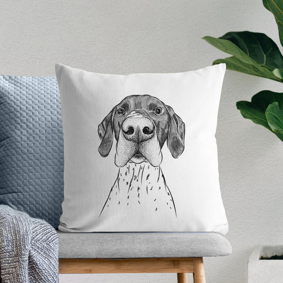 Booze the German Shorthaired Pointer - Throw Pillow Cover