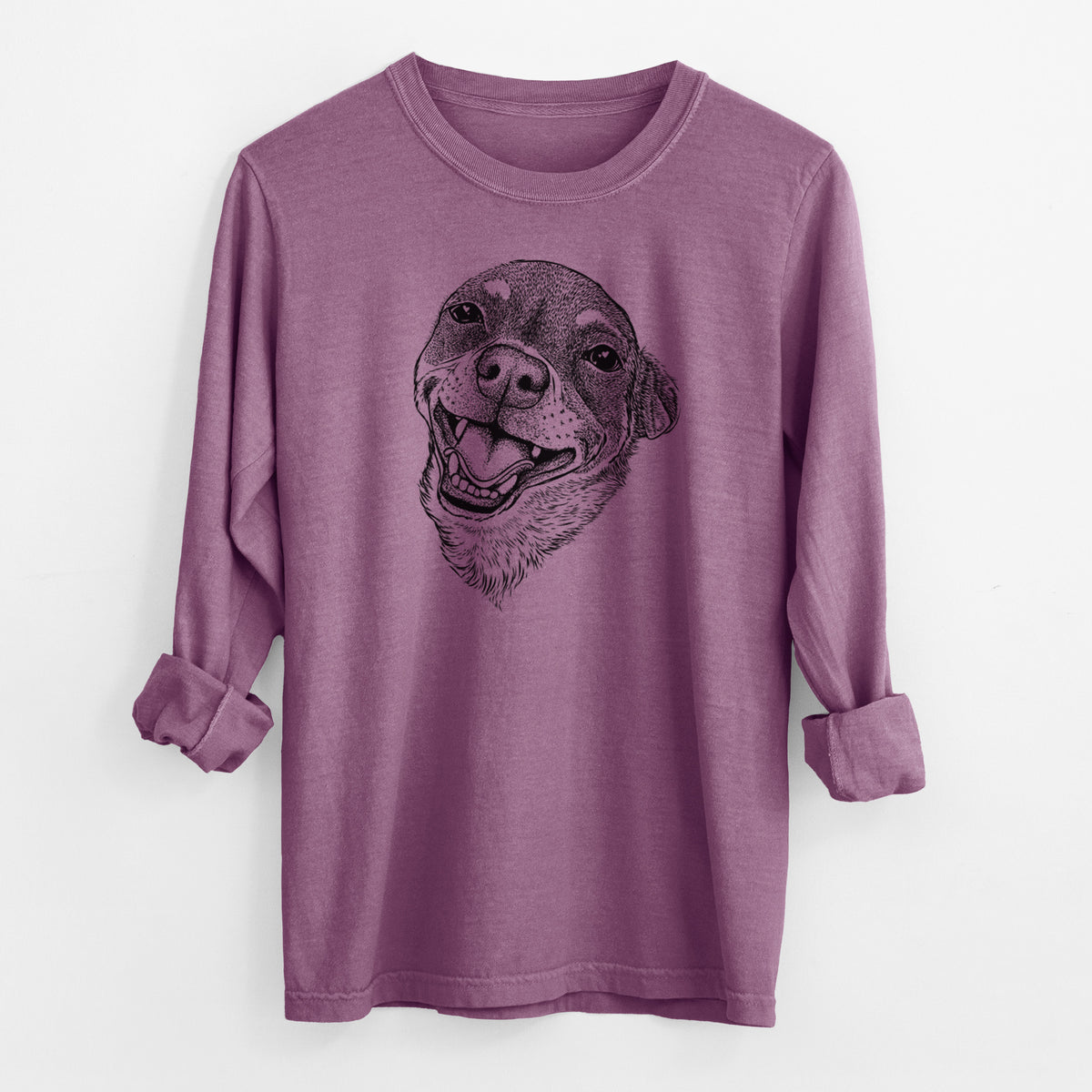 Bare Boss the Chihuahua - Men's Heavyweight 100% Cotton Long Sleeve