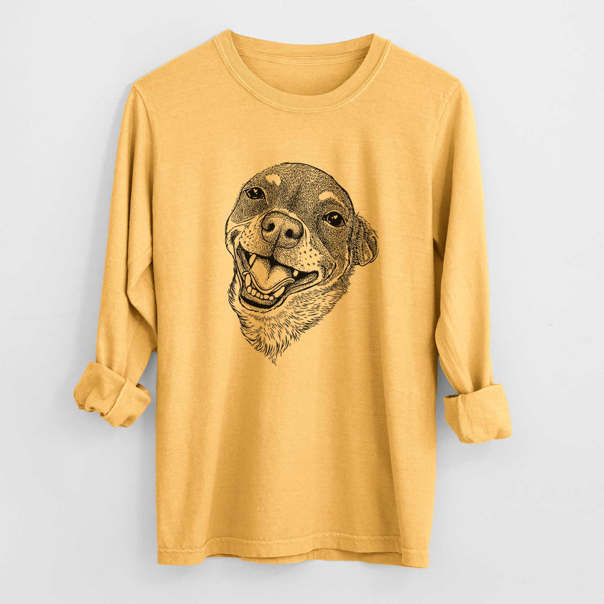 Bare Boss the Chihuahua - Men's Heavyweight 100% Cotton Long Sleeve