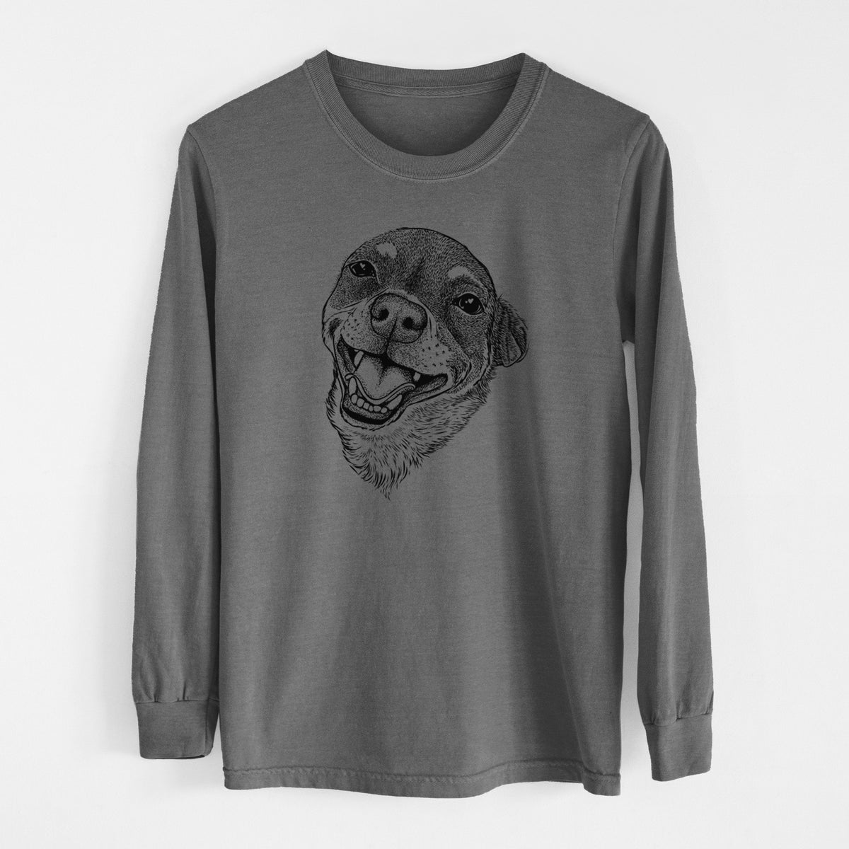 Bare Boss the Chihuahua - Men's Heavyweight 100% Cotton Long Sleeve