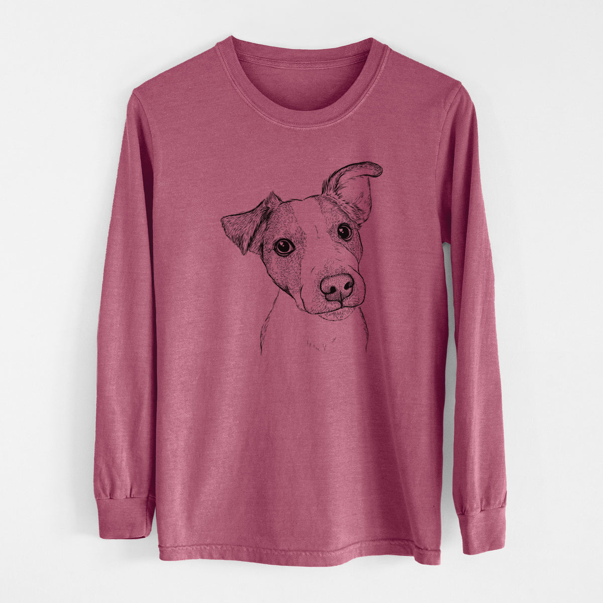 Bare Bosse the Jack Russell Terrier - Men's Heavyweight 100% Cotton Long Sleeve