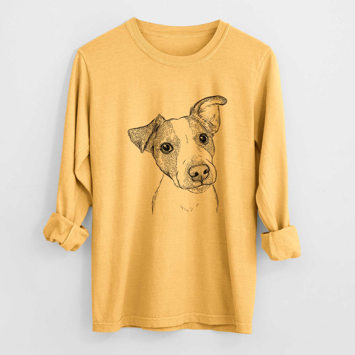 Bare Bosse the Jack Russell Terrier - Men's Heavyweight 100% Cotton Long Sleeve