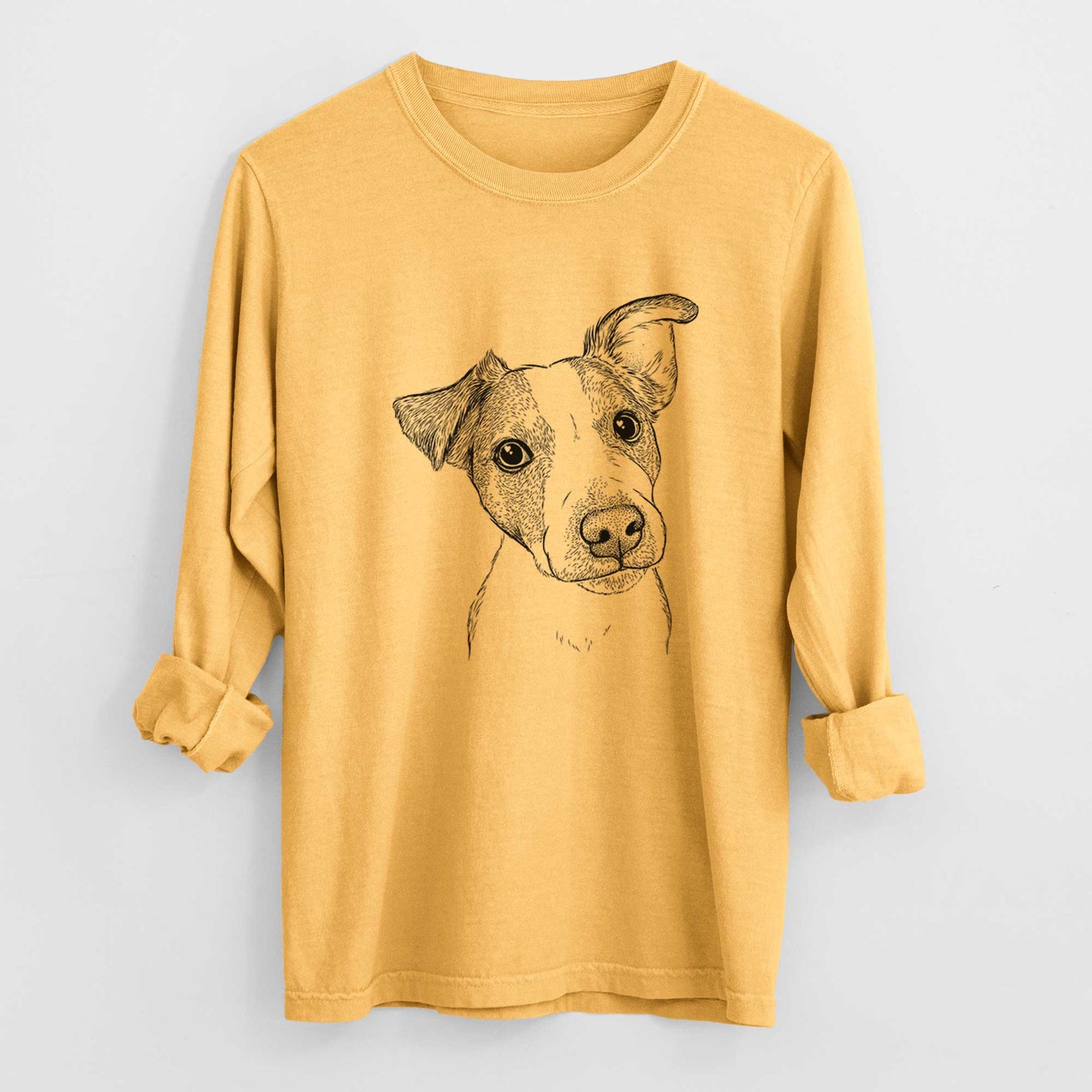 Bare Bosse the Jack Russell Terrier - Men's Heavyweight 100% Cotton Long Sleeve