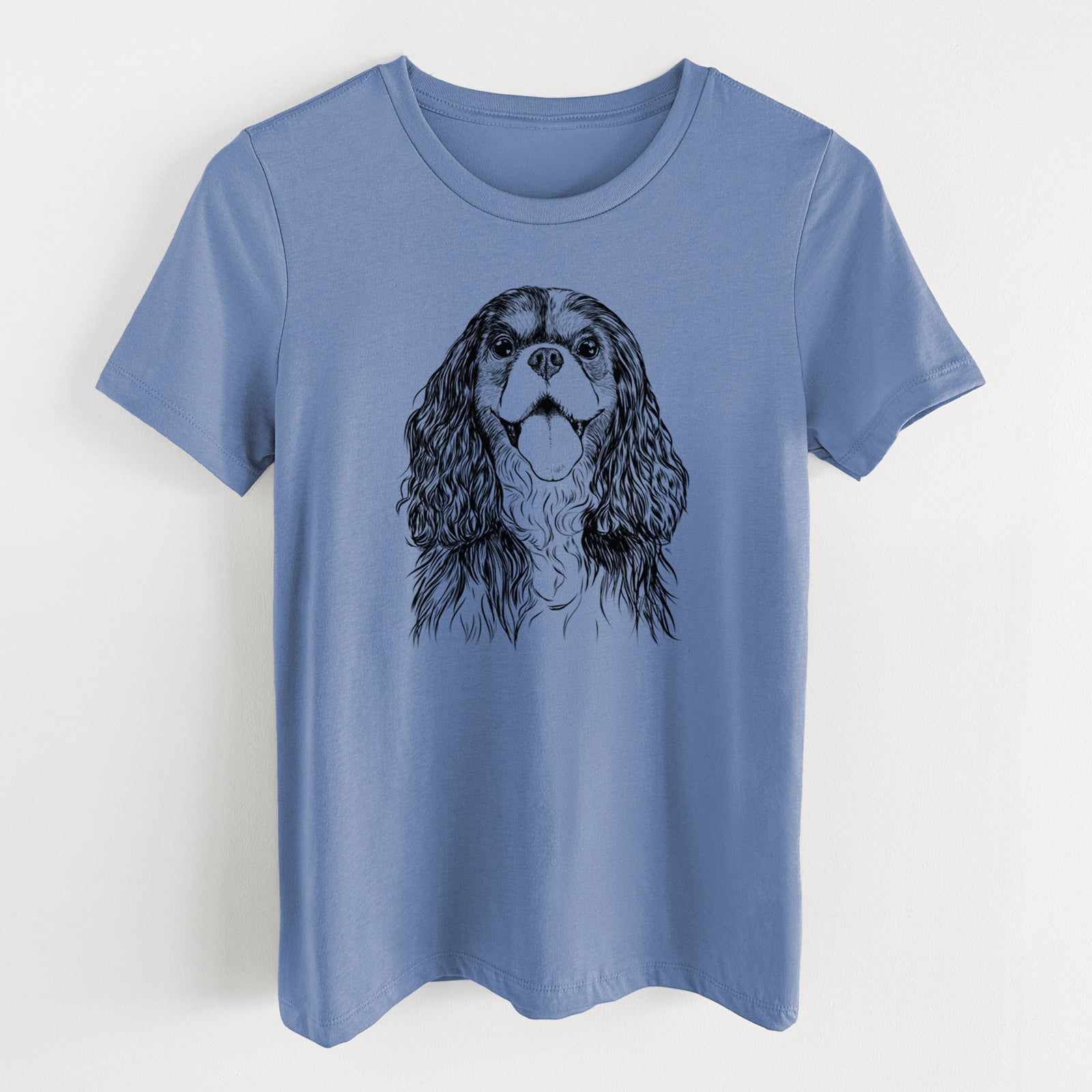 Bare Brandy the Cavalier King Charles Spaniel - Women's Lightweight Relaxed Fit 100% Cotton Crewneck