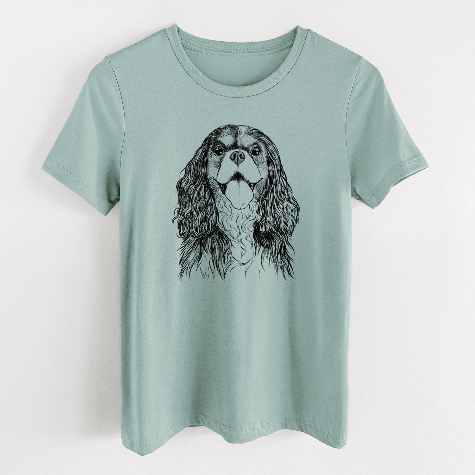 Bare Brandy the Cavalier King Charles Spaniel - Women's Lightweight Relaxed Fit 100% Cotton Crewneck