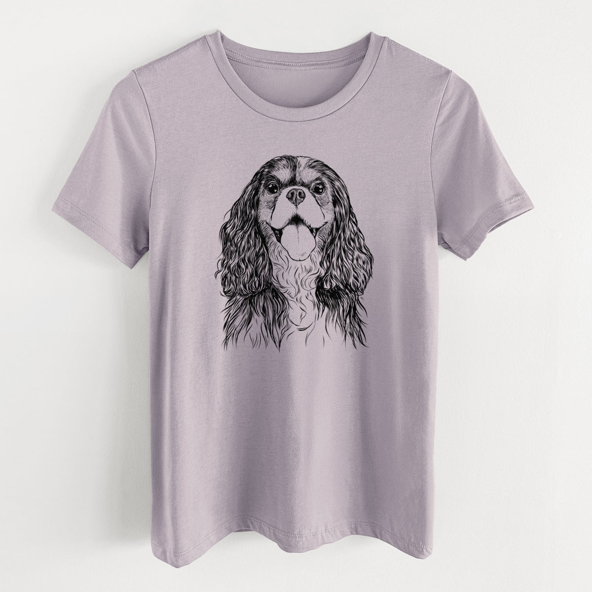 Bare Brandy the Cavalier King Charles Spaniel - Women&#39;s Lightweight Relaxed Fit 100% Cotton Crewneck