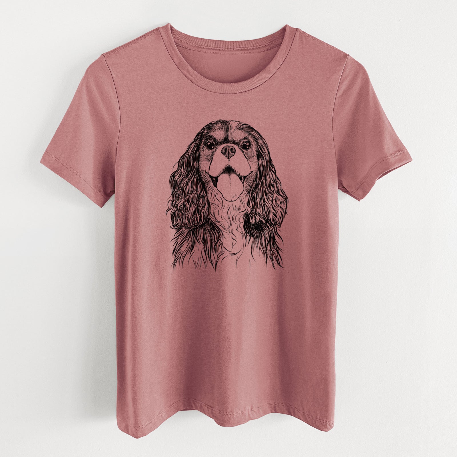 Bare Brandy the Cavalier King Charles Spaniel - Women's Lightweight Relaxed Fit 100% Cotton Crewneck