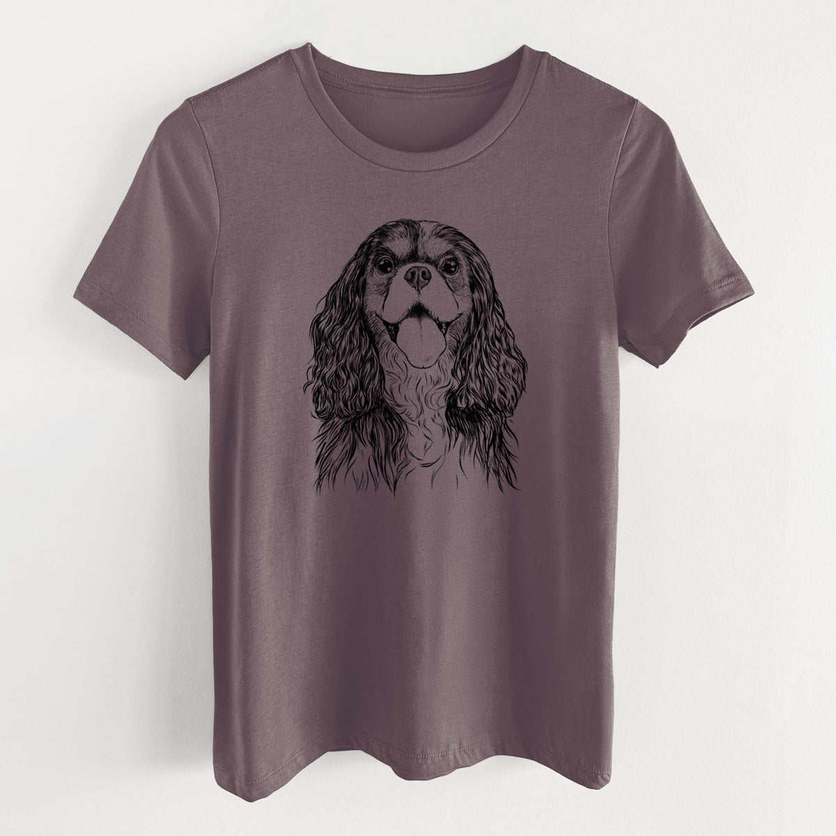 Bare Brandy the Cavalier King Charles Spaniel - Women's Lightweight Relaxed Fit 100% Cotton Crewneck