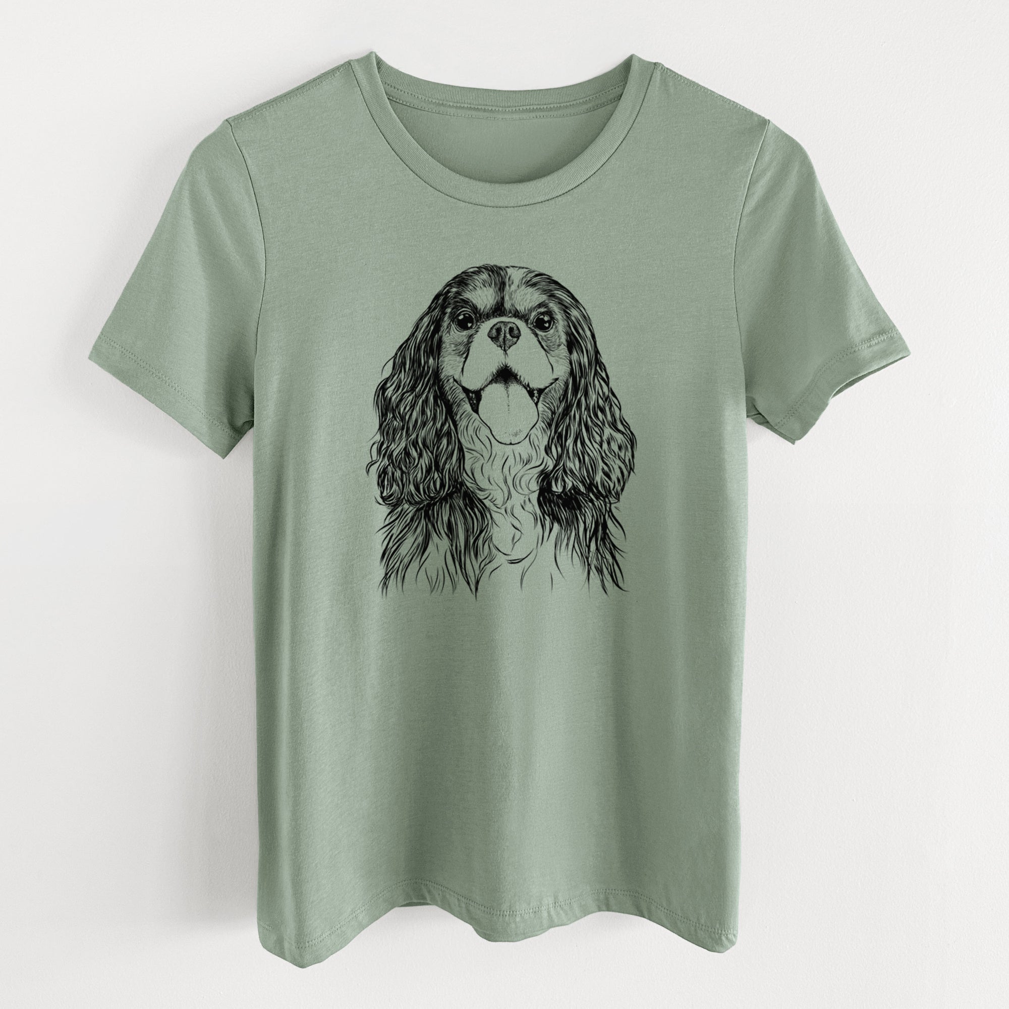 Bare Brandy the Cavalier King Charles Spaniel - Women's Lightweight Relaxed Fit 100% Cotton Crewneck