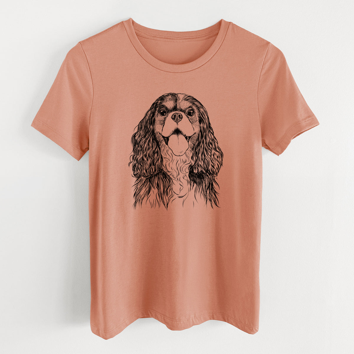 Bare Brandy the Cavalier King Charles Spaniel - Women's Lightweight Relaxed Fit 100% Cotton Crewneck