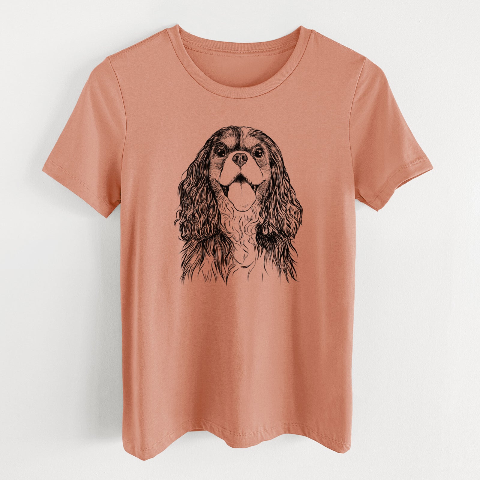 Bare Brandy the Cavalier King Charles Spaniel - Women's Lightweight Relaxed Fit 100% Cotton Crewneck
