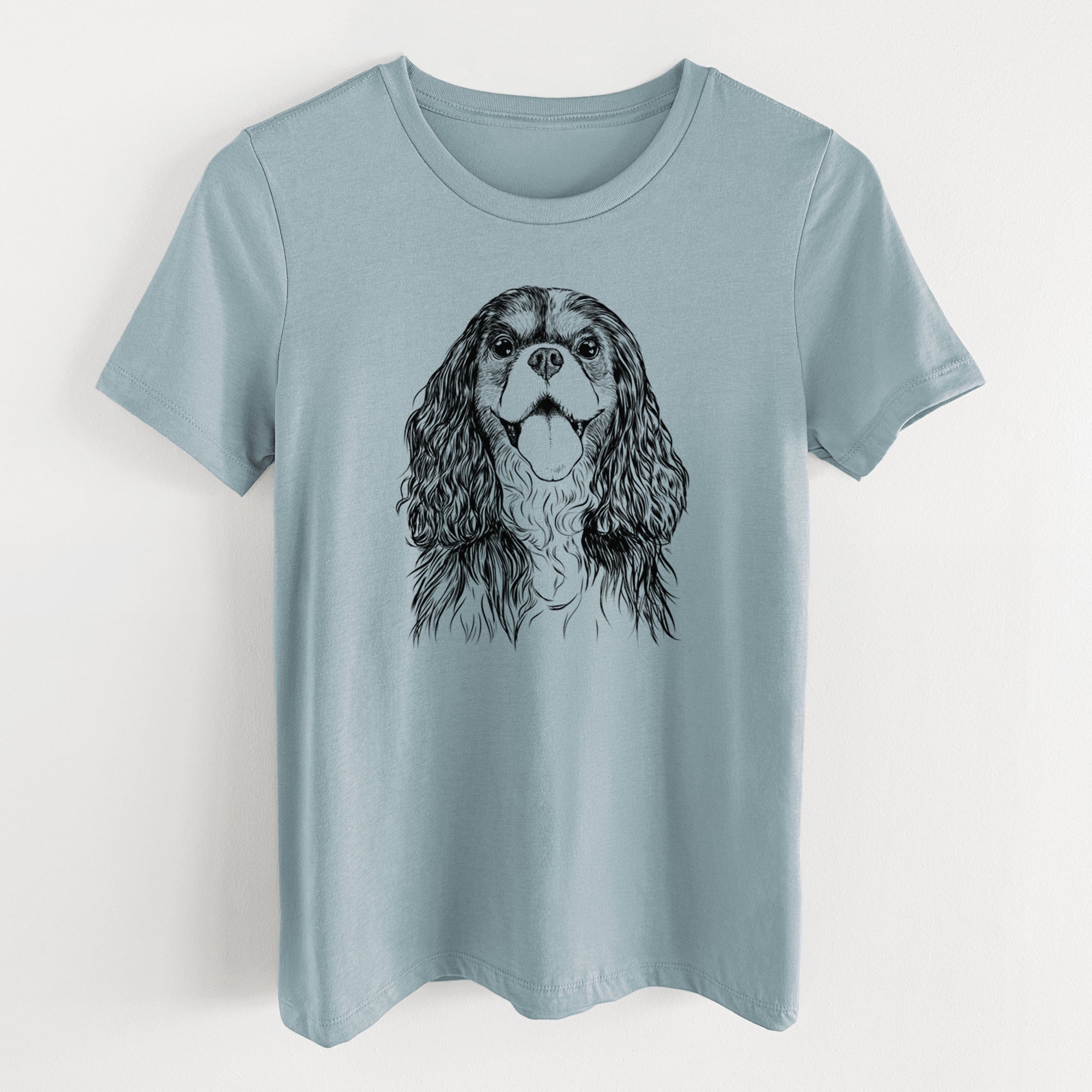 Bare Brandy the Cavalier King Charles Spaniel - Women's Lightweight Relaxed Fit 100% Cotton Crewneck