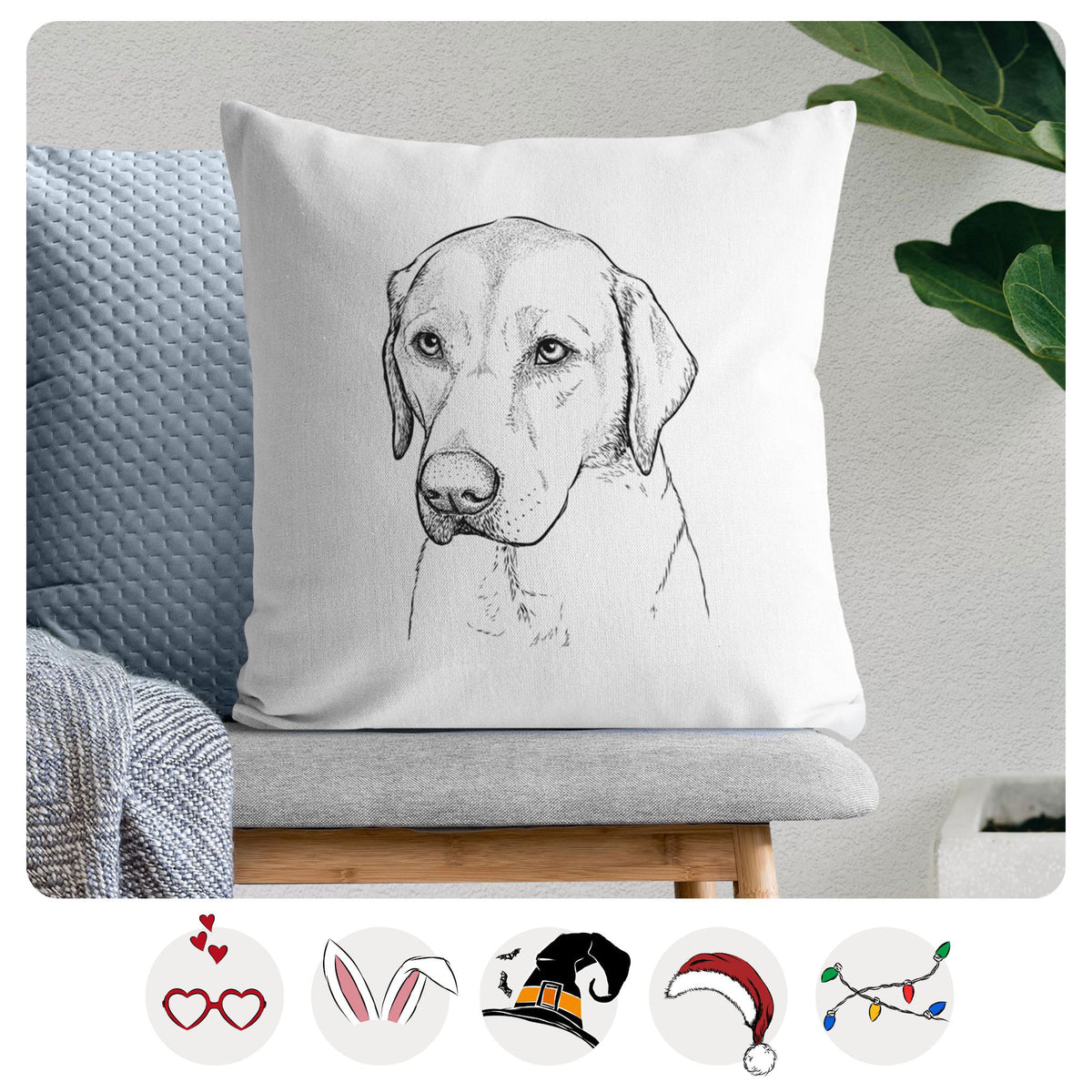 Braxton the Yellow Lab - Throw Pillow Cover