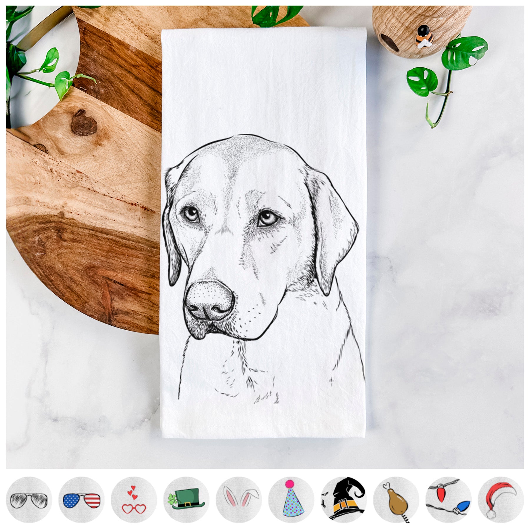 Braxton the Yellow Lab Tea Towel