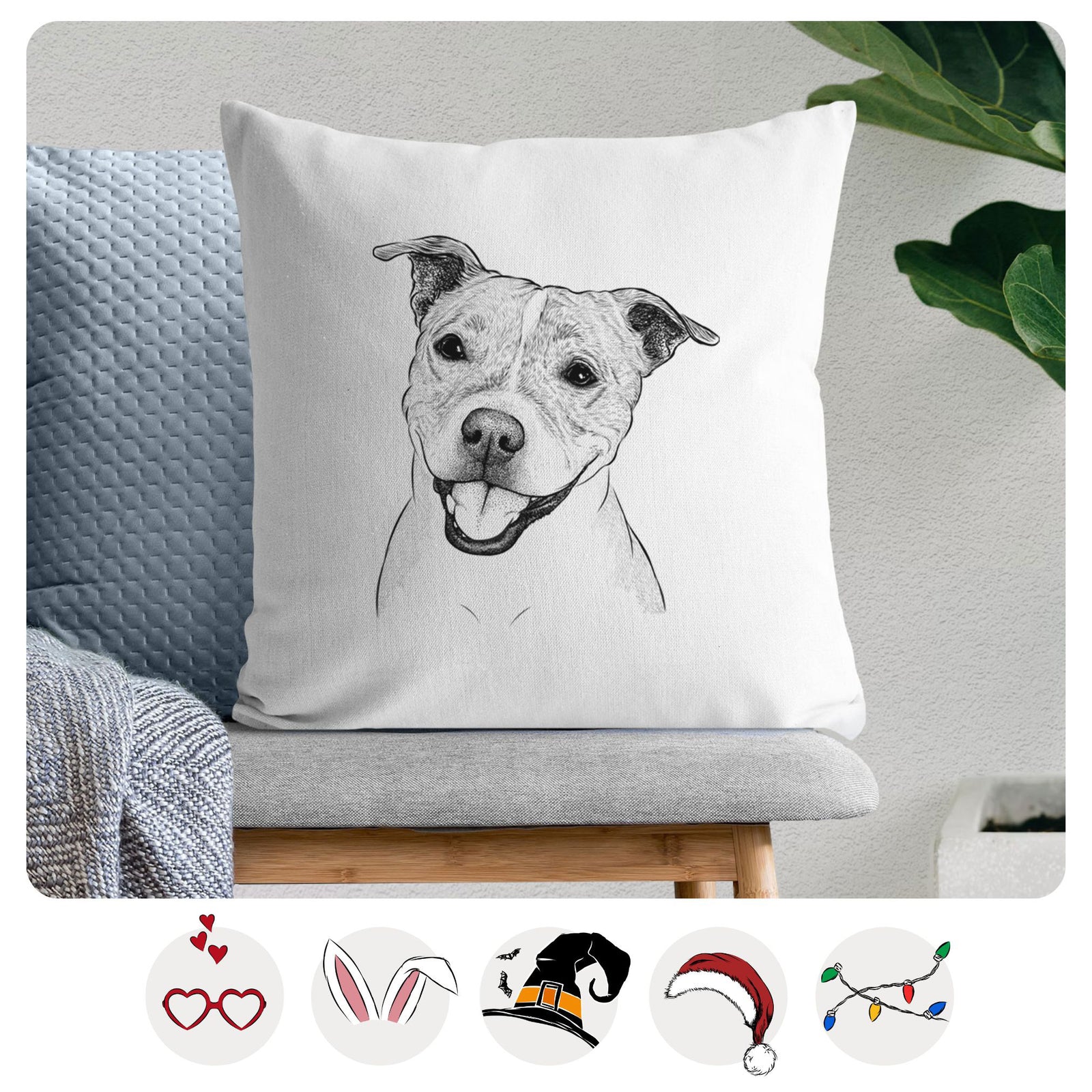 BrookLyn the Staffordshire Bull Terrier - Throw Pillow Cover