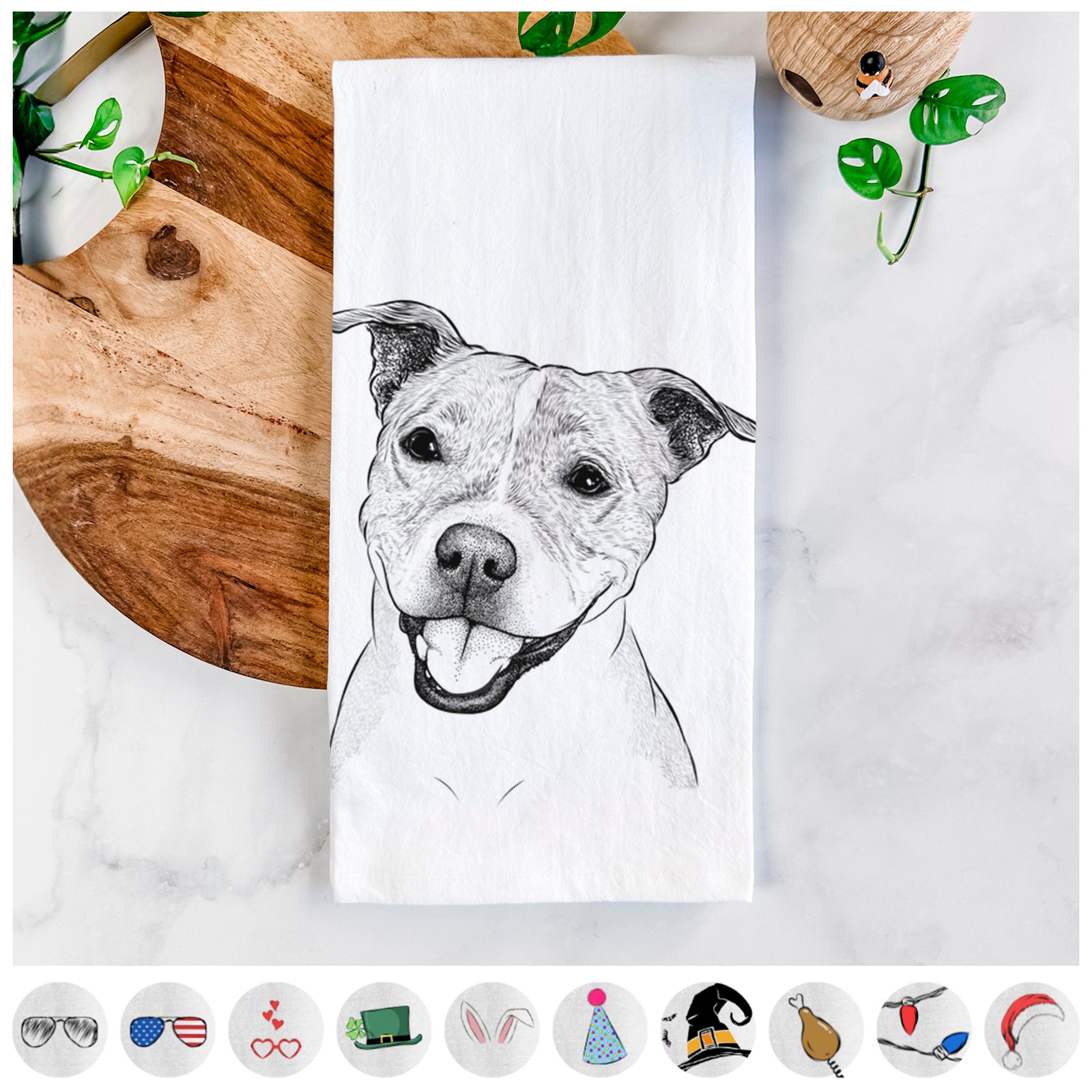 BrookLyn the Staffordshire Bull Terrier Tea Towel