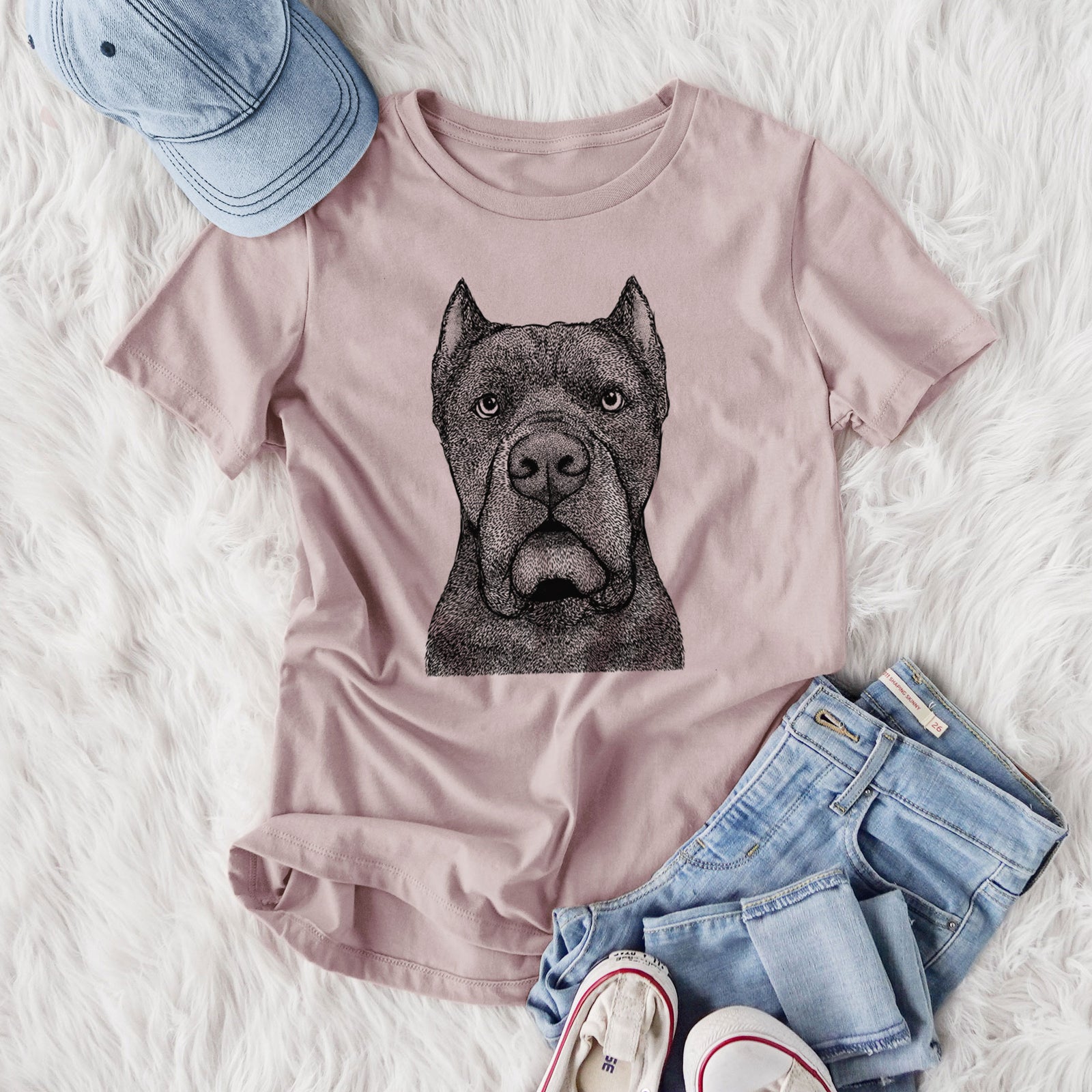 Bare Bruno the Cane Corso - Women's Lightweight Relaxed Fit 100% Cotton Crewneck