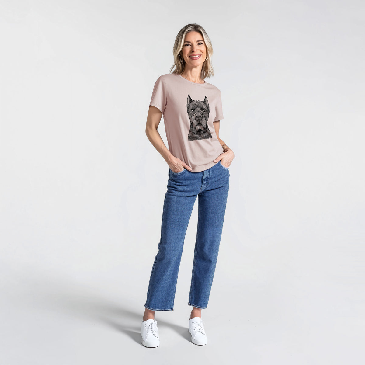 Bare Bruno the Cane Corso - Women's Lightweight Relaxed Fit 100% Cotton Crewneck