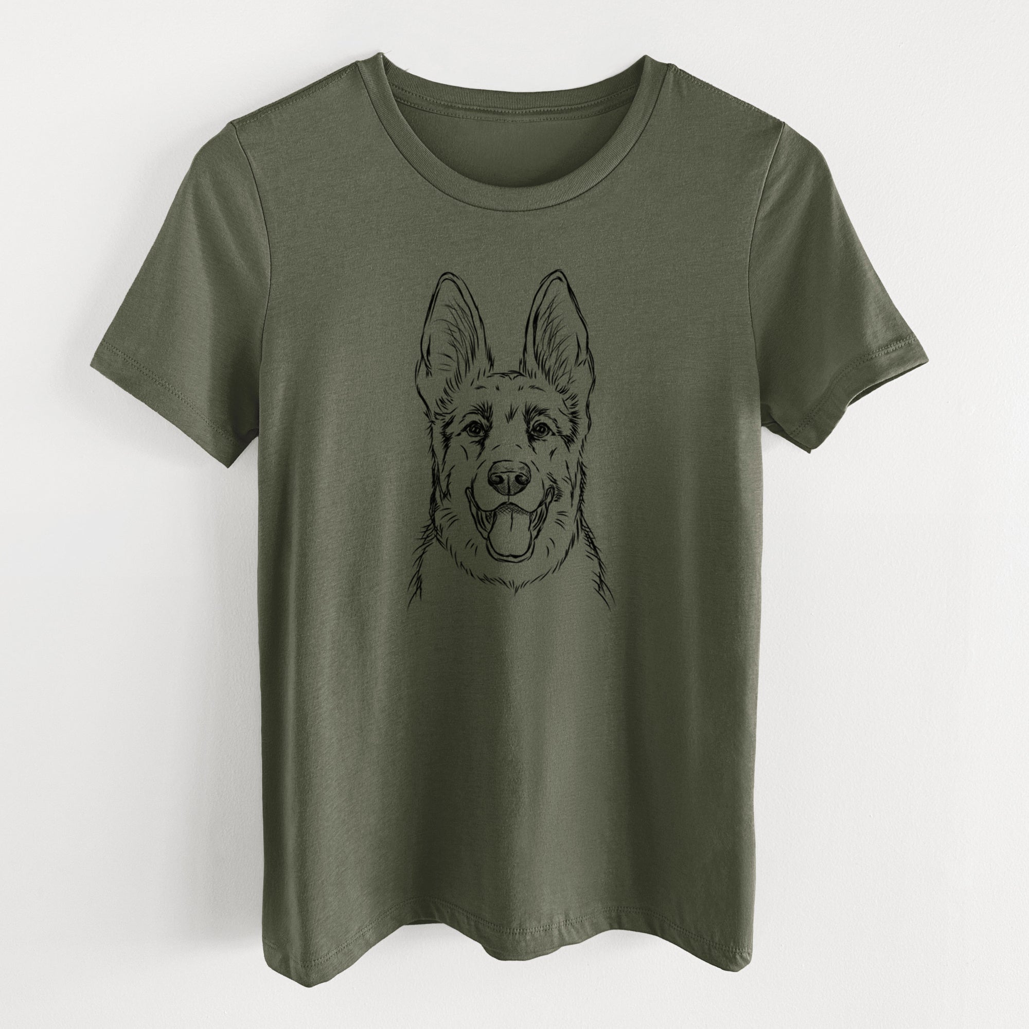 Bare Brutus the German Shepherd - Women's Lightweight Relaxed Fit 100% Cotton Crewneck