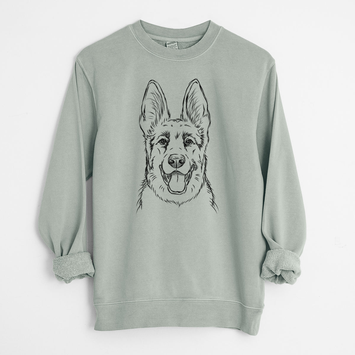 Bare Brutus the German Shepherd - Unisex Pigment Dyed Crew Sweatshirt