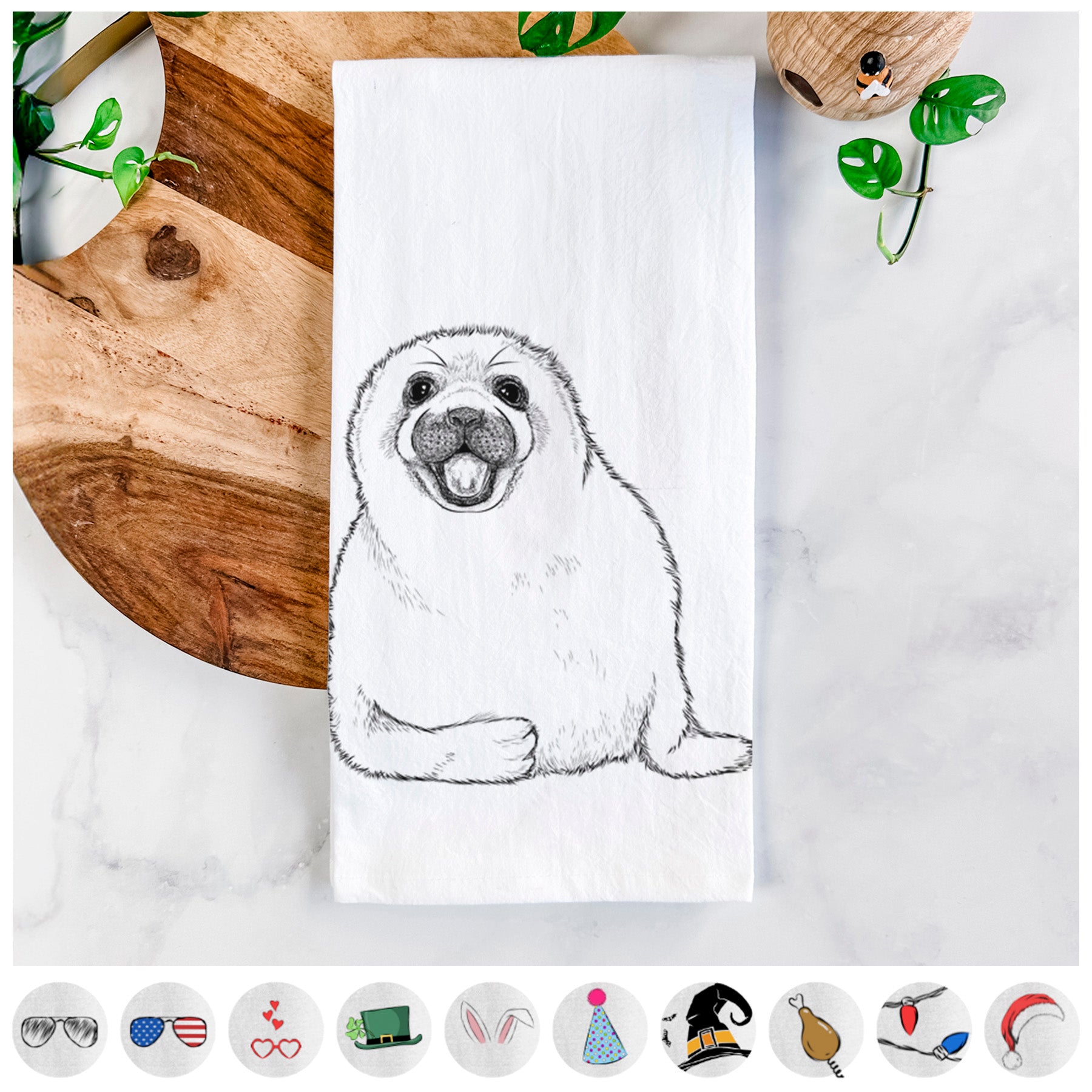 Bub the Harp Seal Tea Towel