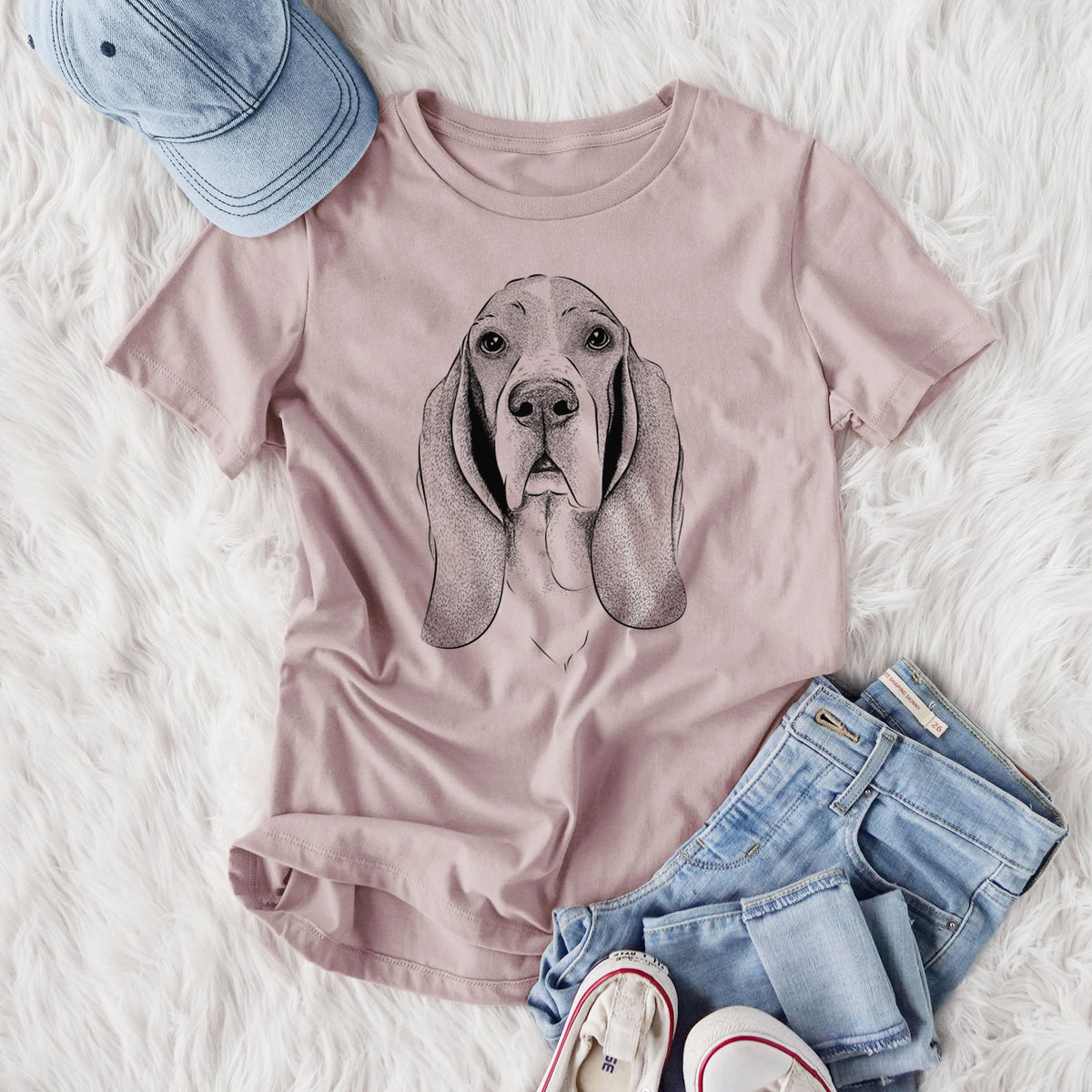 Bare Buckley the Basset Hound - Women's Lightweight Relaxed Fit 100% Cotton Crewneck
