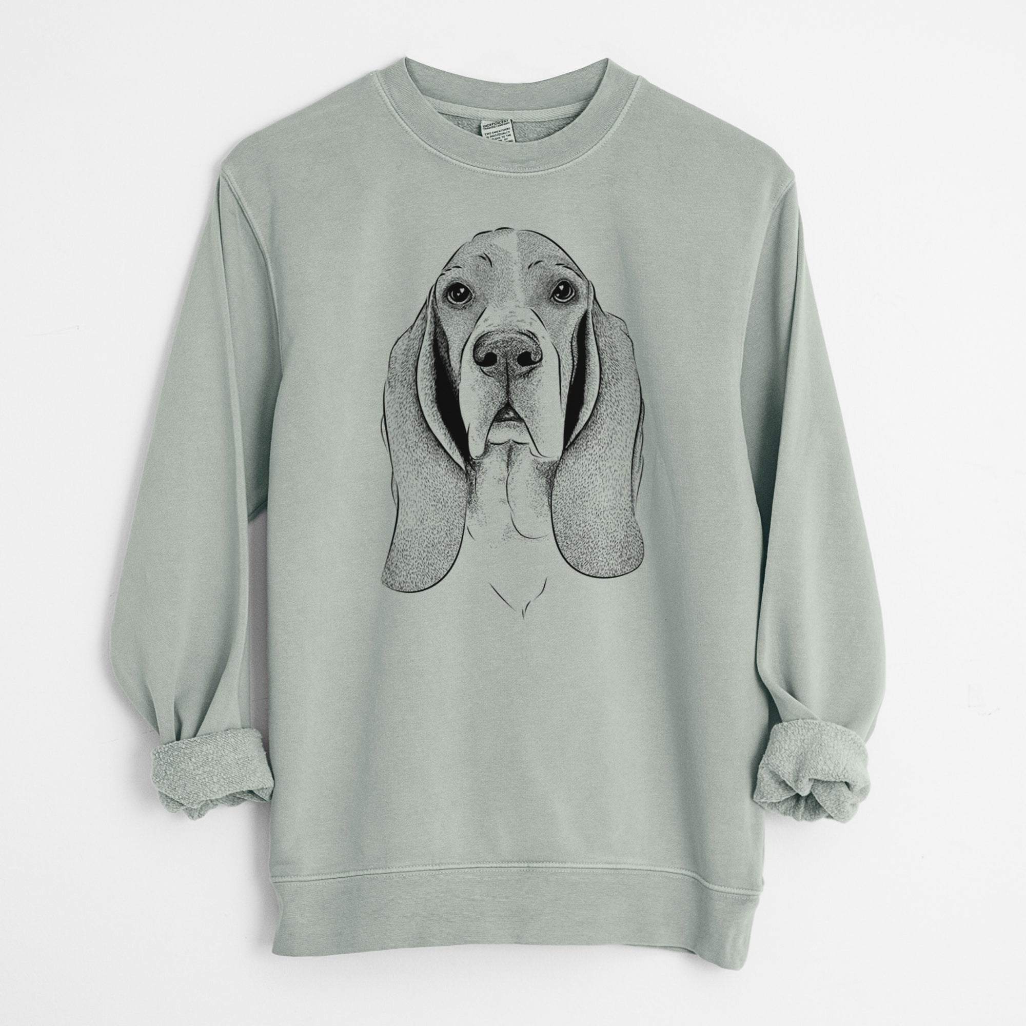 Bare Buckley the Basset Hound - Unisex Pigment Dyed Crew Sweatshirt