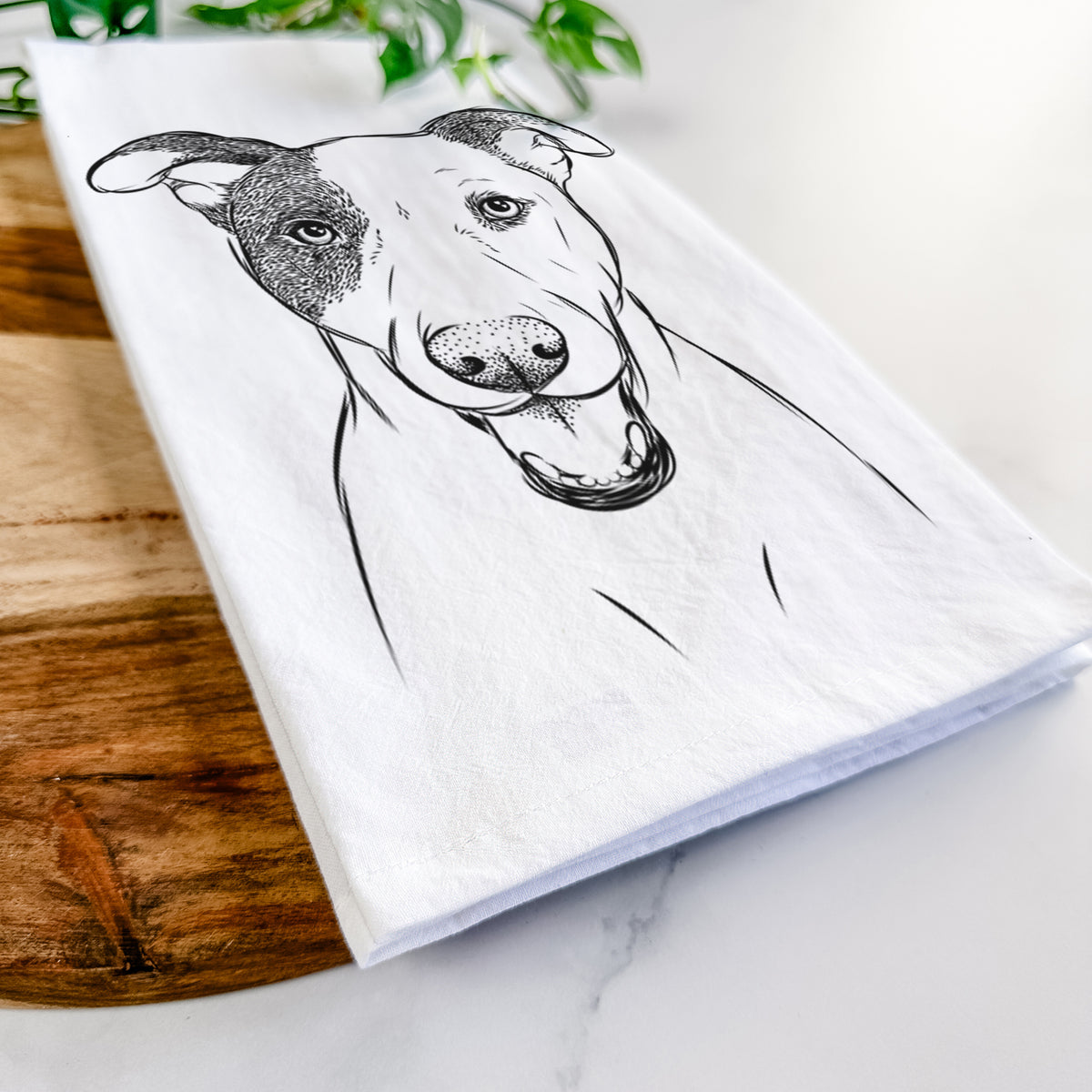 Bucky the Mixed Breed Tea Towel