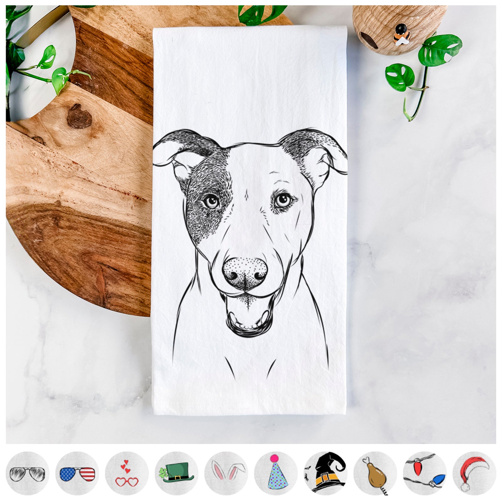 Bucky the Mixed Breed Tea Towel