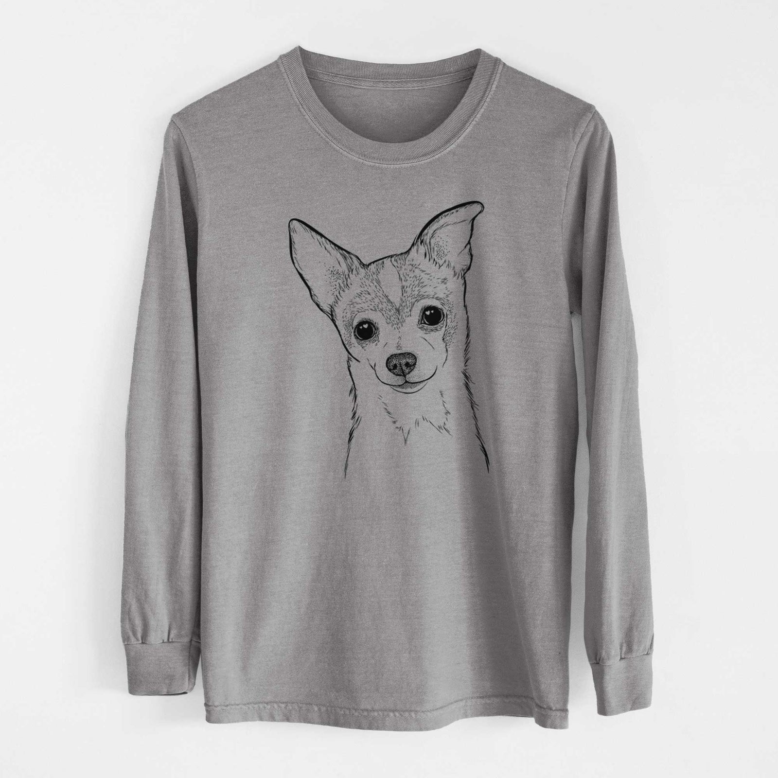 Bare Buggy the Chihuahua - Men's Heavyweight 100% Cotton Long Sleeve