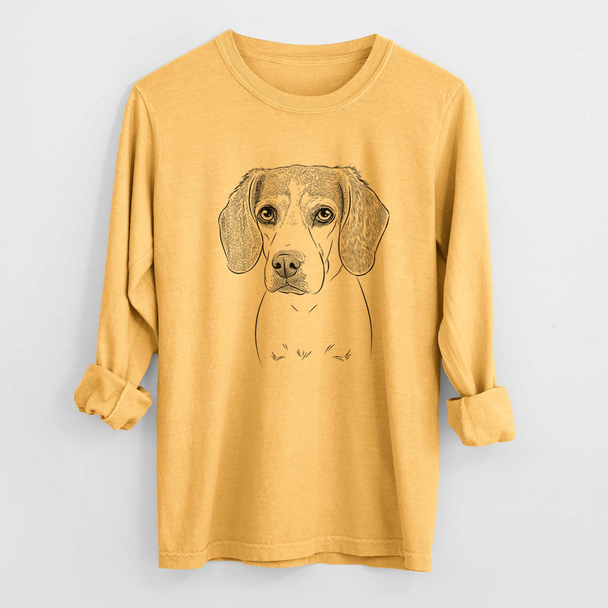 Bare Bumbee the Beagle - Men's Heavyweight 100% Cotton Long Sleeve