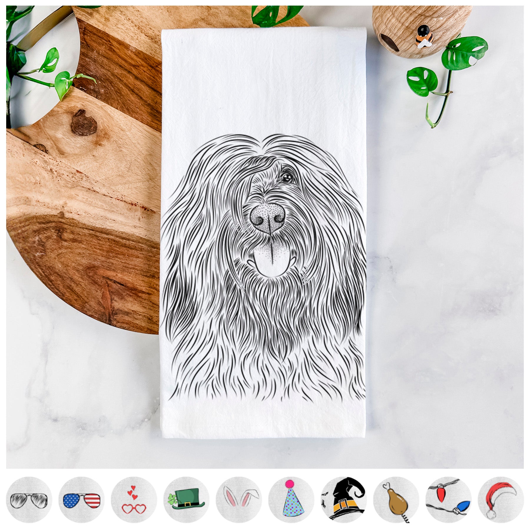 Bundy the Briard Tea Towel